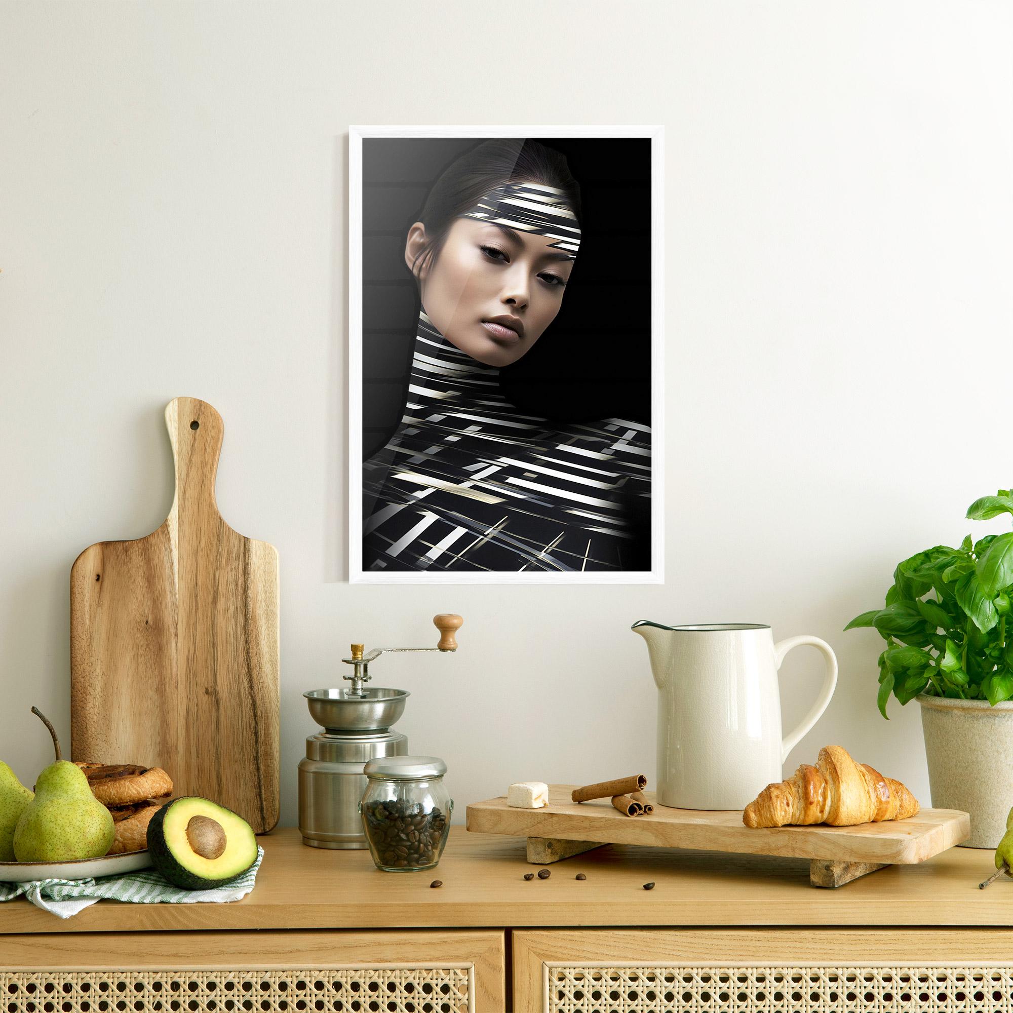 Gerahmte Poster Futuristic Make Up Woman mockup 8