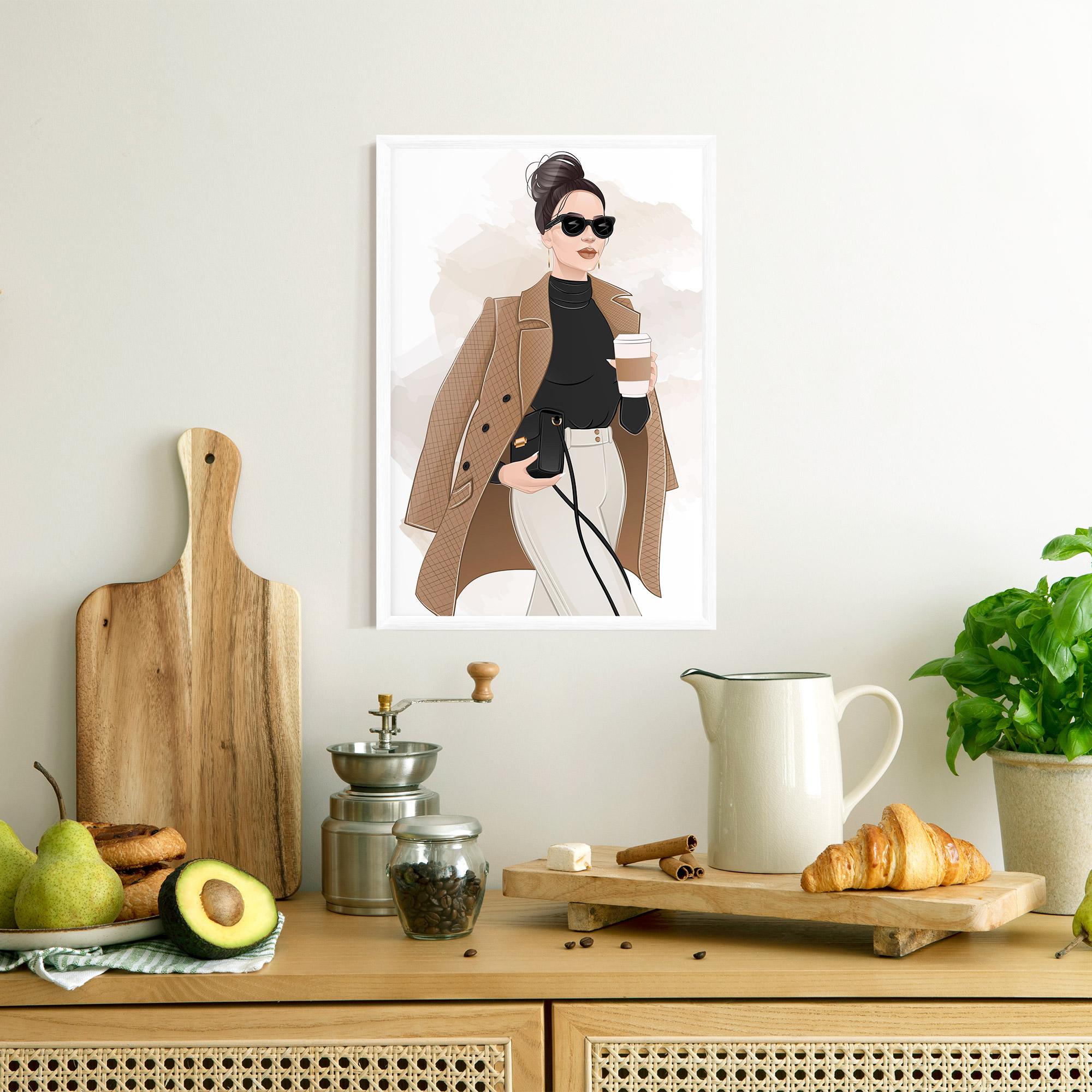 Gerahmte Poster Modern Coffee Outfit mockup 8