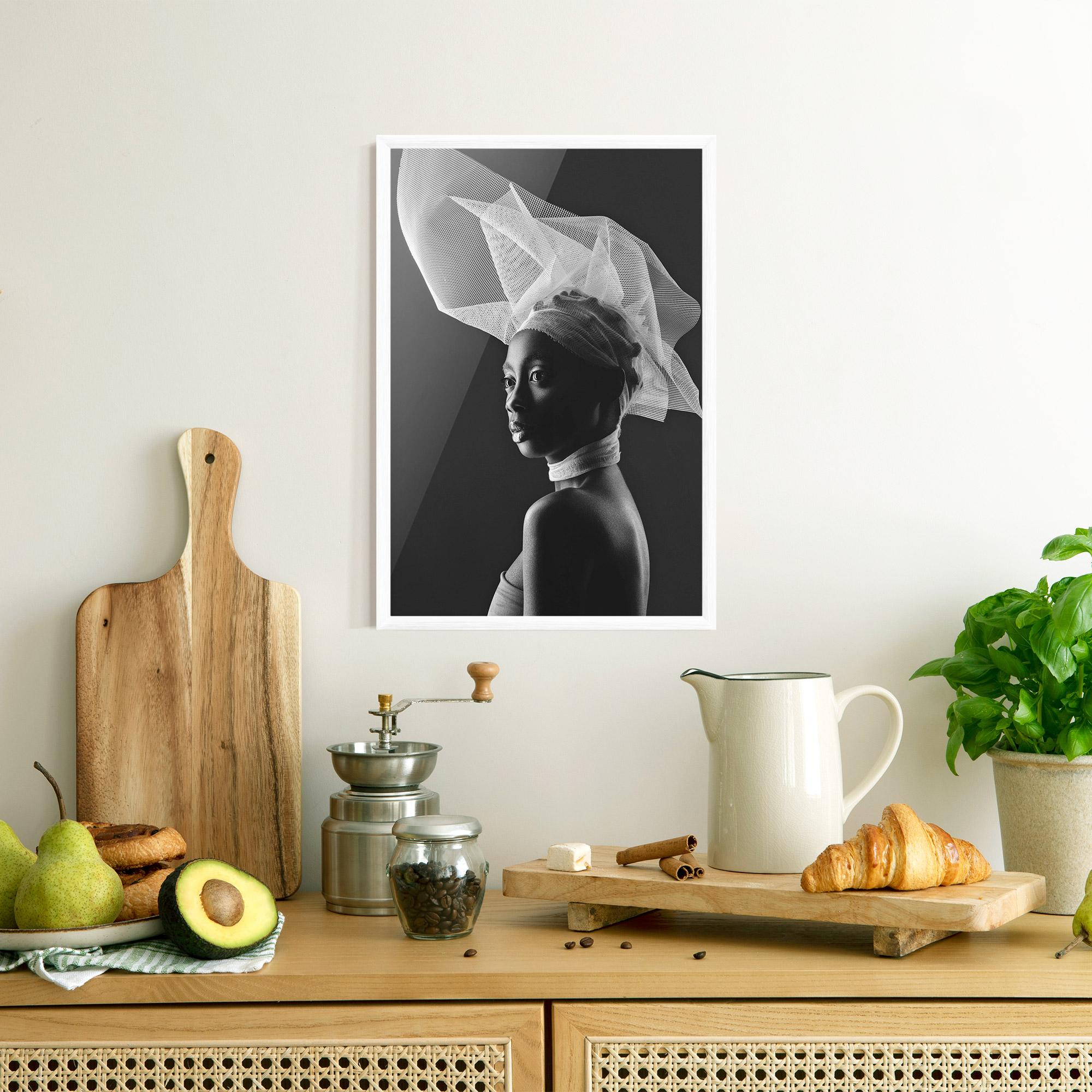 Gerahmte Poster Veil Hat Woman mockup 8