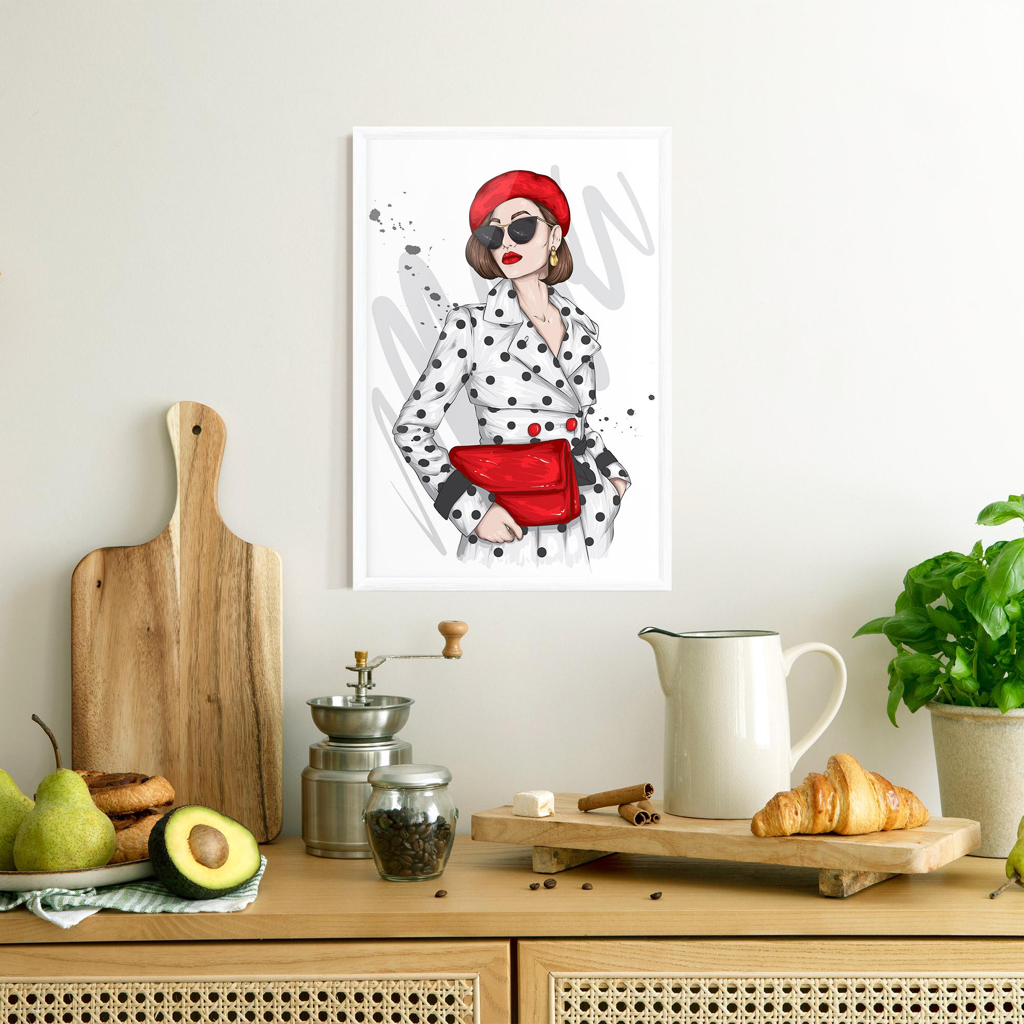 Gerahmte Poster White Red Outfit mockup 8