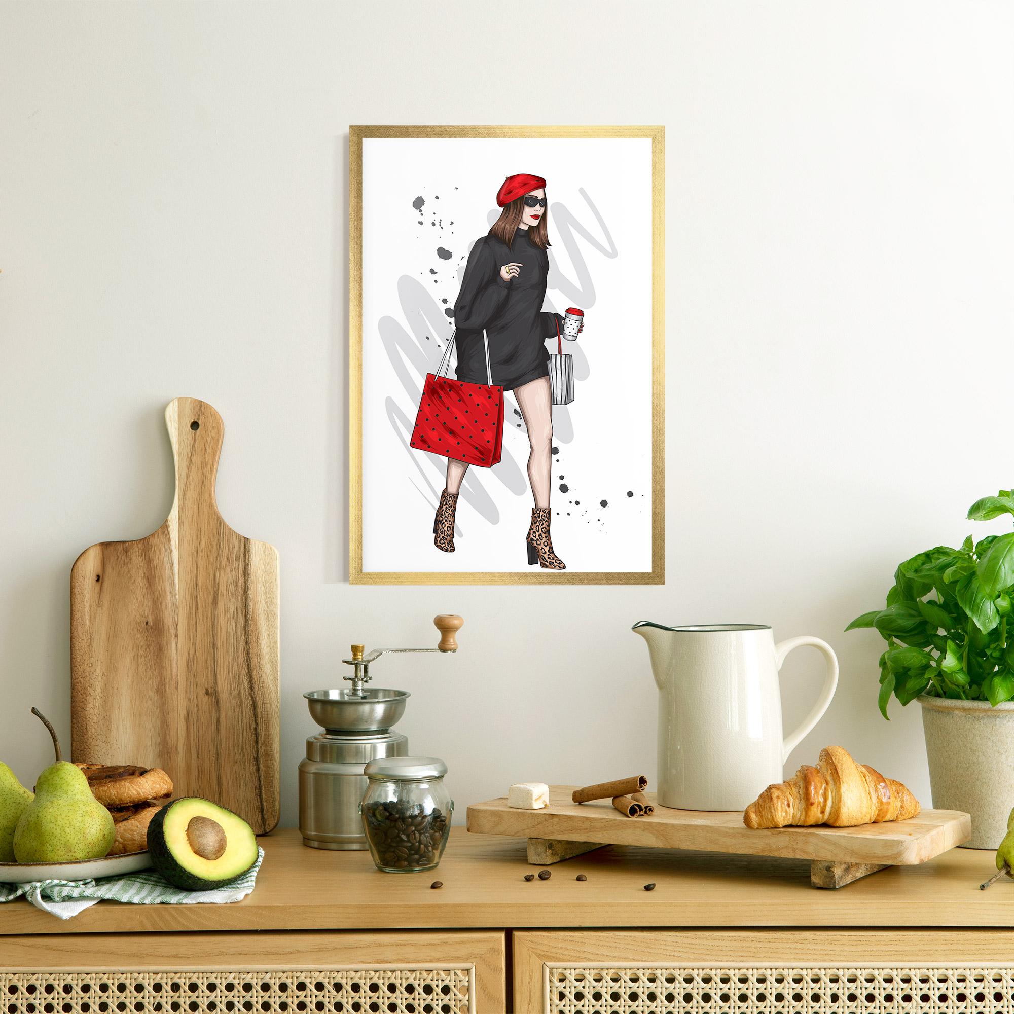 Gerahmte Poster Black Red Outfit mockup 8