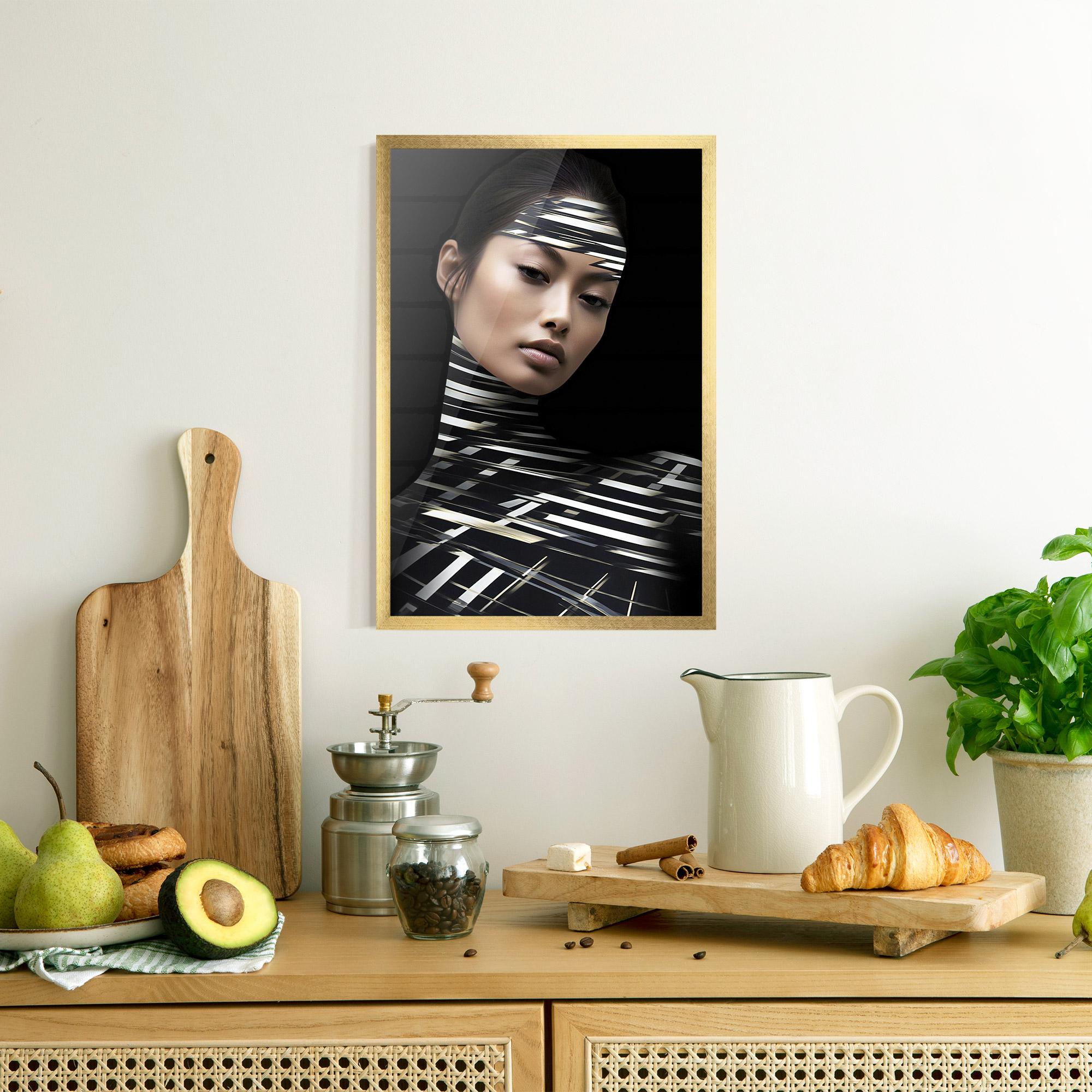 Gerahmte Poster Futuristic Make Up Woman mockup 8