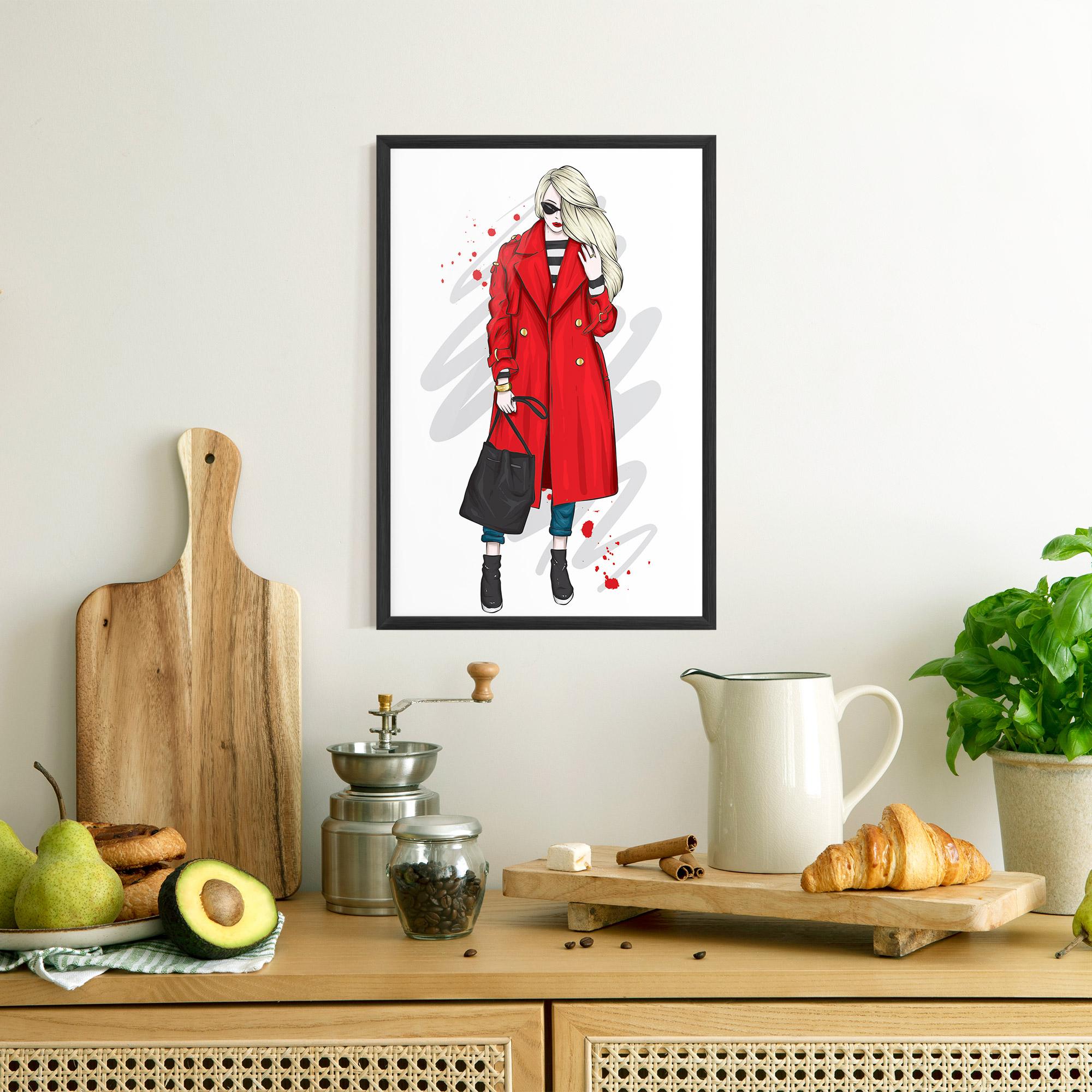 Gerahmte Poster Red Coat mockup 8