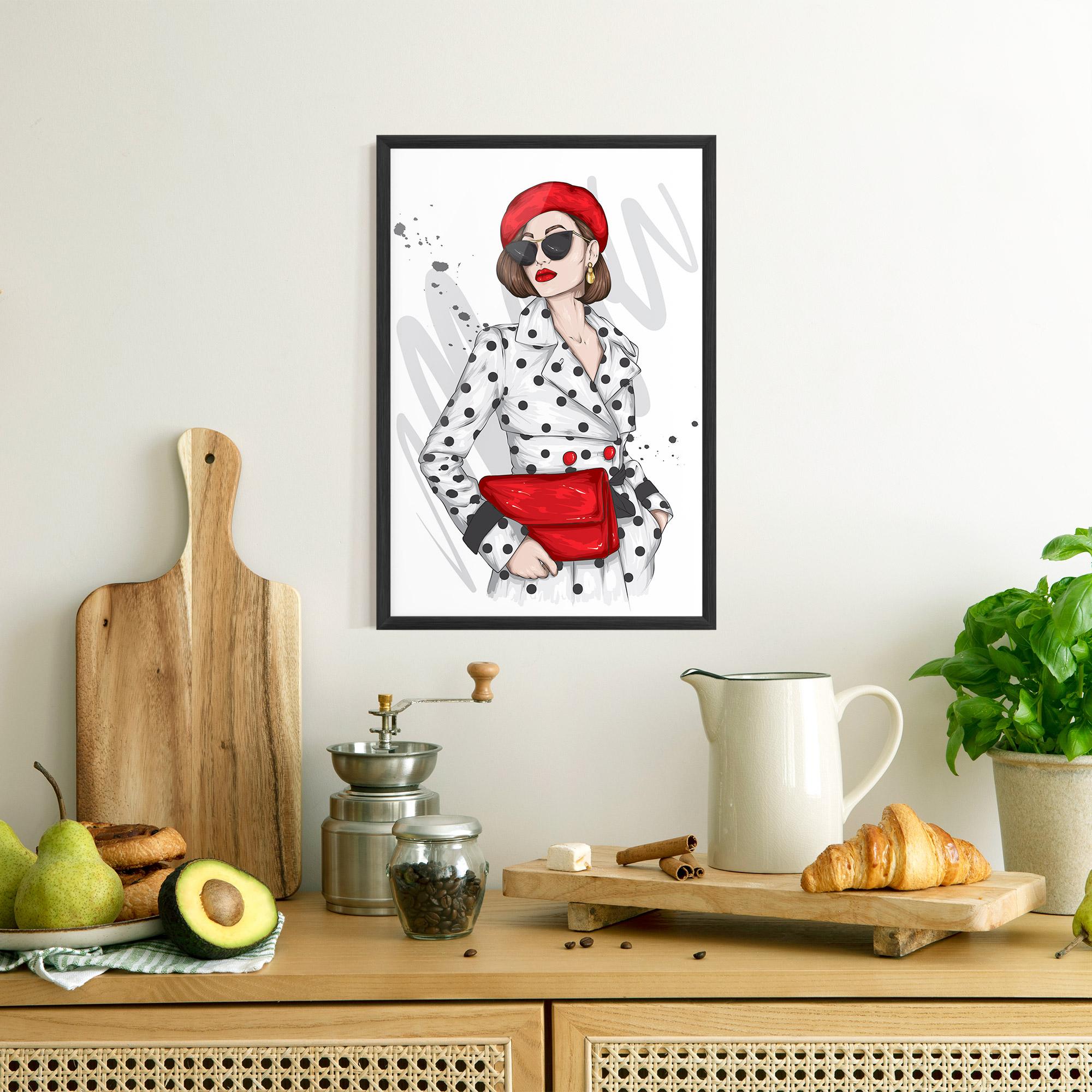Gerahmte Poster White Red Outfit mockup 8