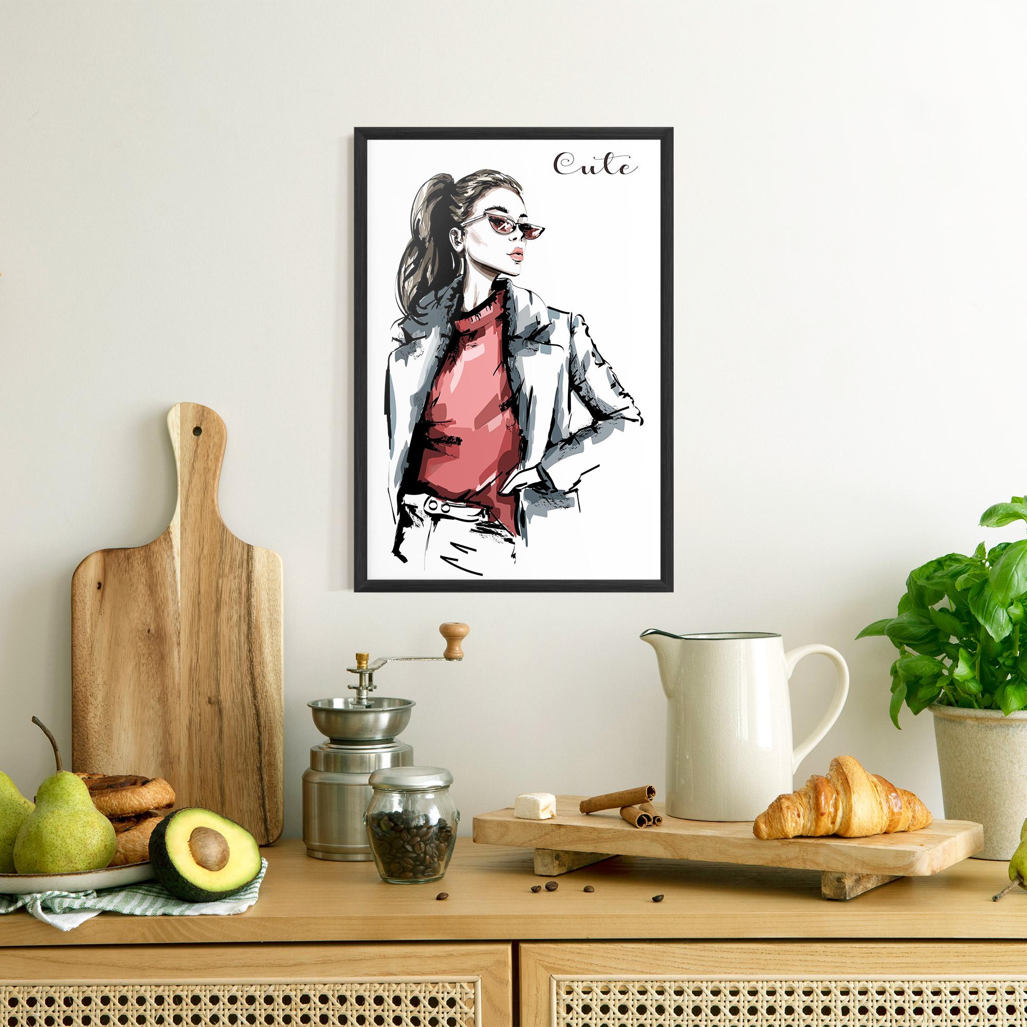 Gerahmte Poster Woman Feeling Cute mockup 8