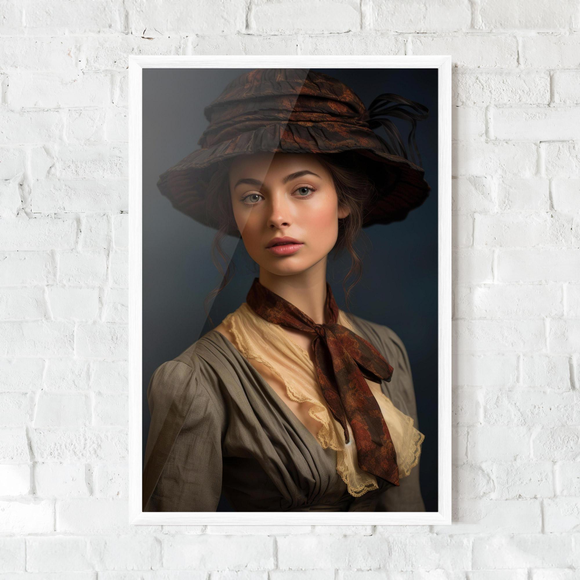 Gerahmte Poster Brown Vintage Hat mockup 0