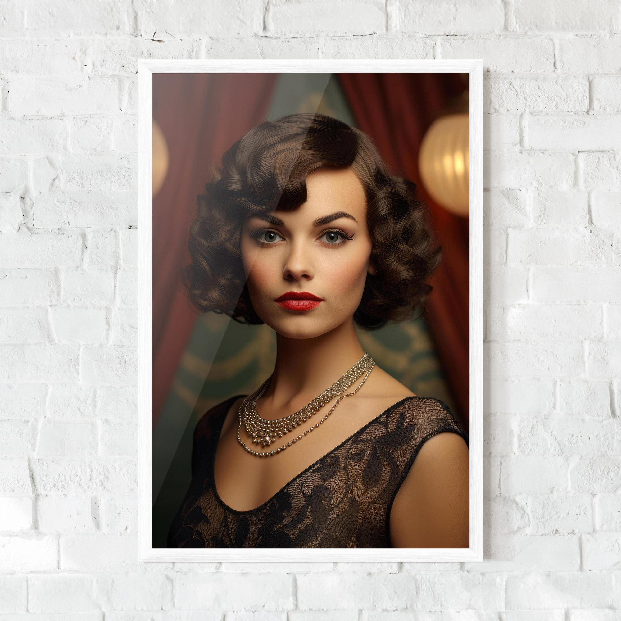 Gerahmte Poster Elegant Vintage Woman mockup 0