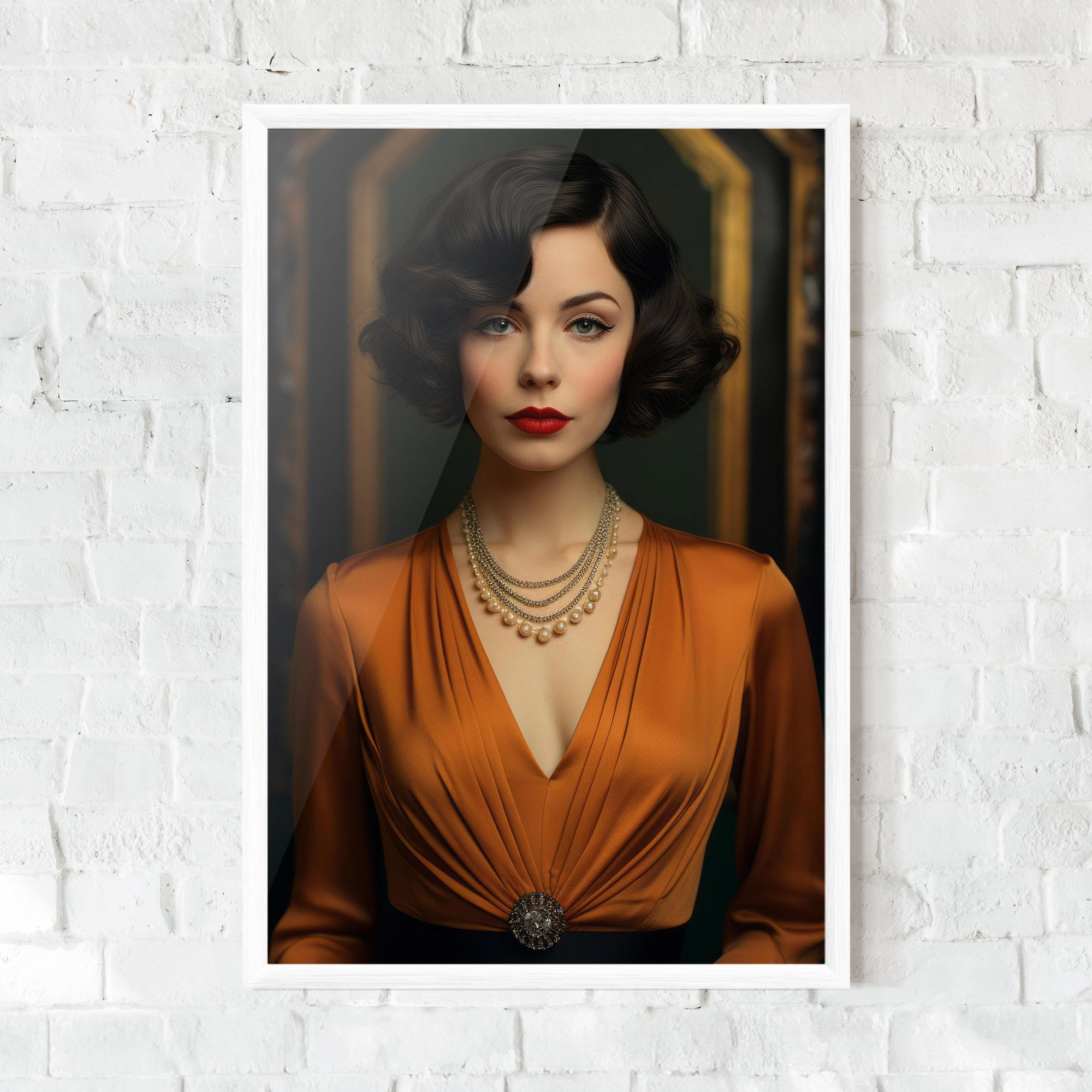 Orange Blouse Pearls mockup 0