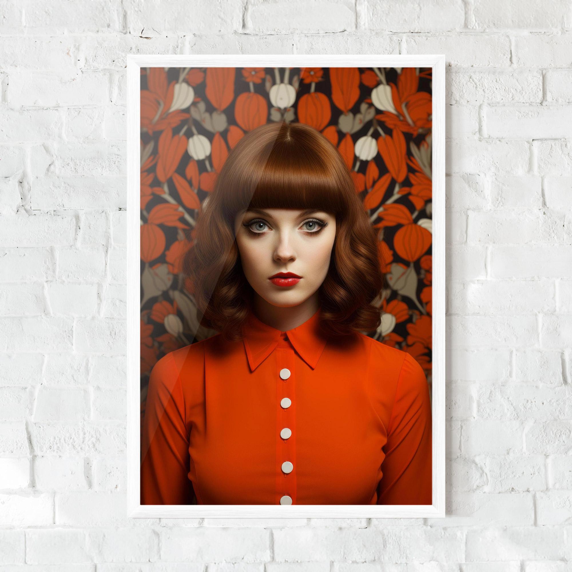 Gerahmte Poster Orange Blouse Woman mockup 0