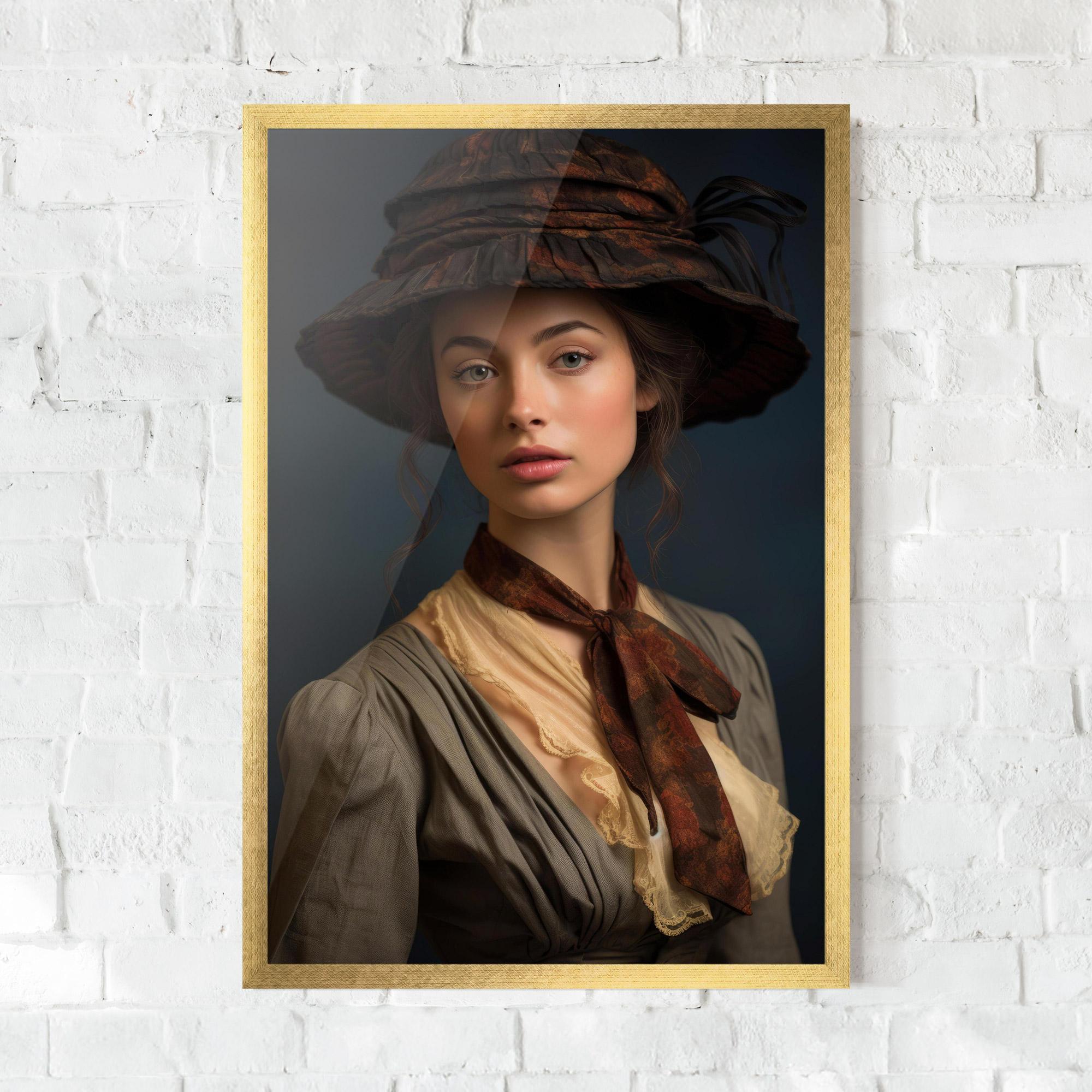 Gerahmte Poster Brown Vintage Hat mockup 0