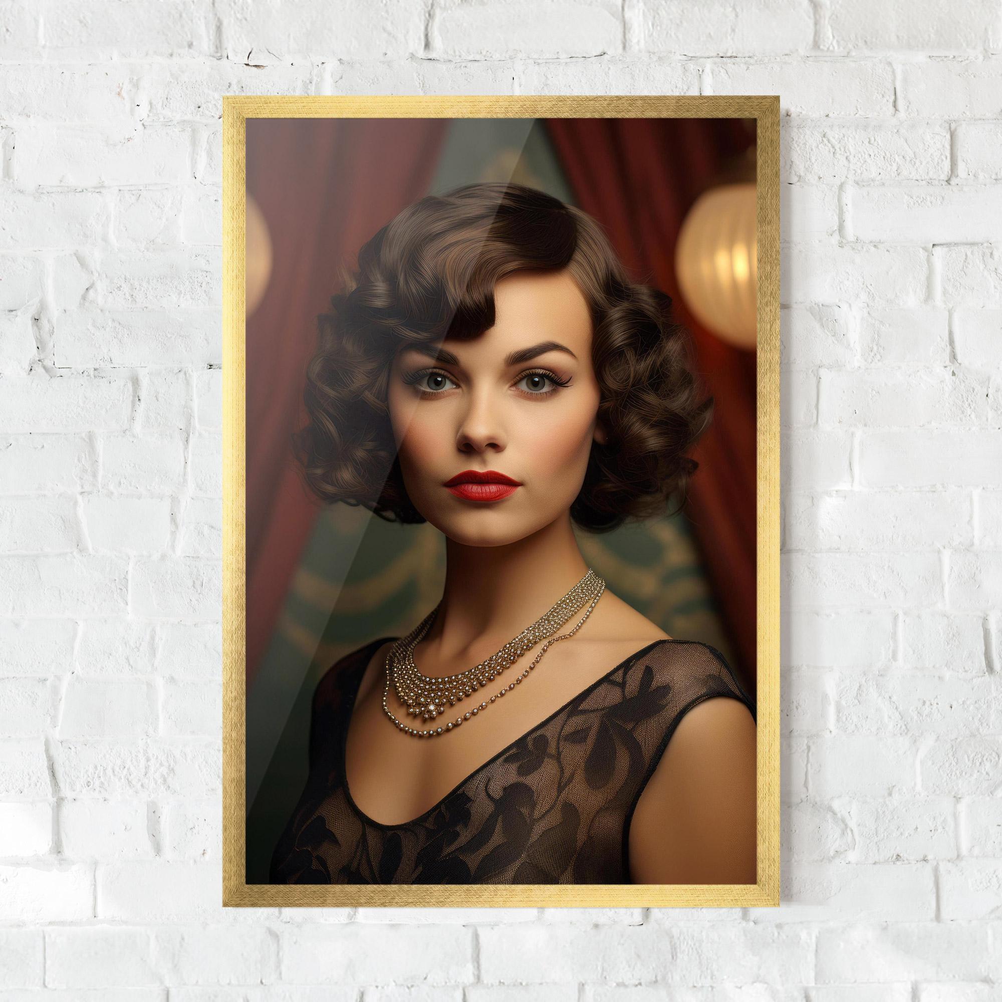Gerahmte Poster Elegant Vintage Woman mockup 0