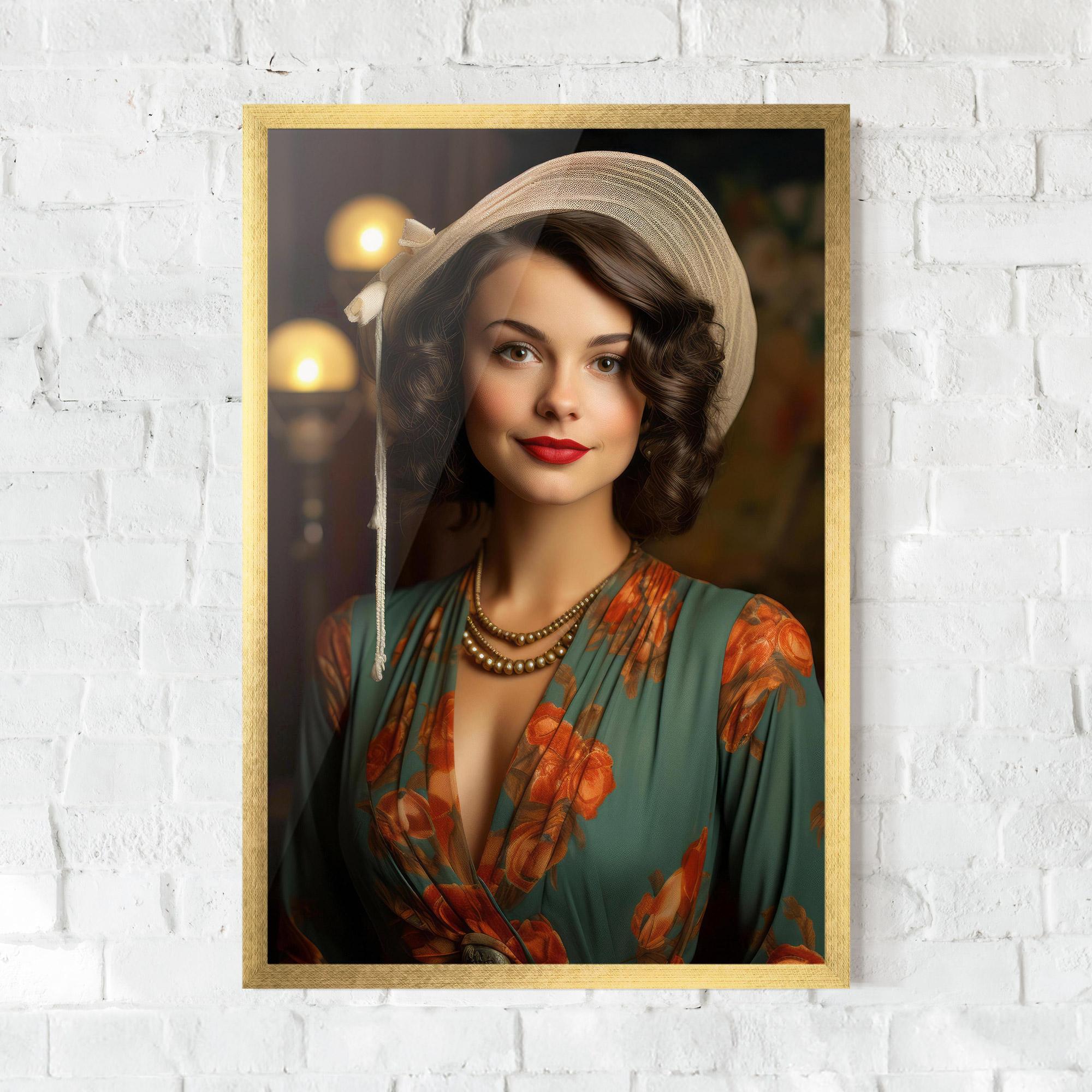 Gerahmte Poster Green Orange Blouse mockup 0