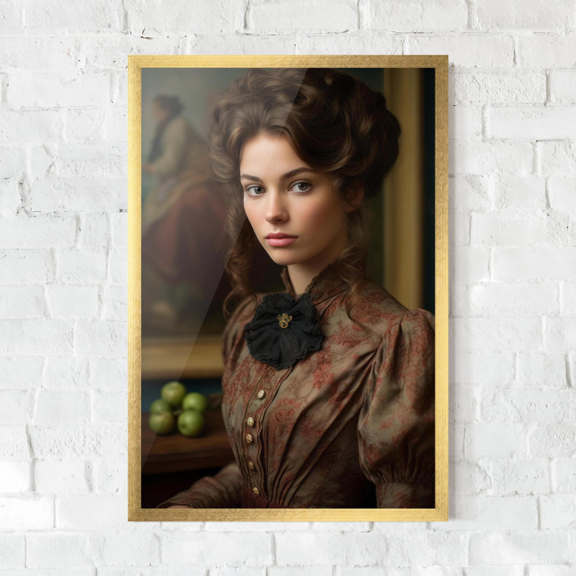 Gerahmte Poster Green Vintage Apple mockup 0