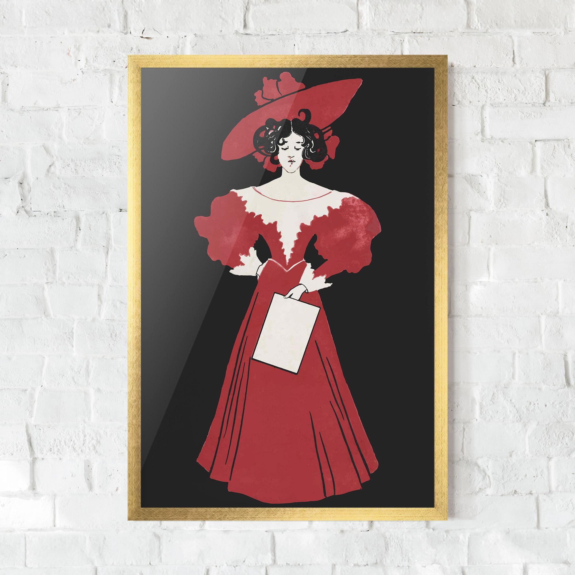 Gerahmte Poster Old Red Dress mockup 0