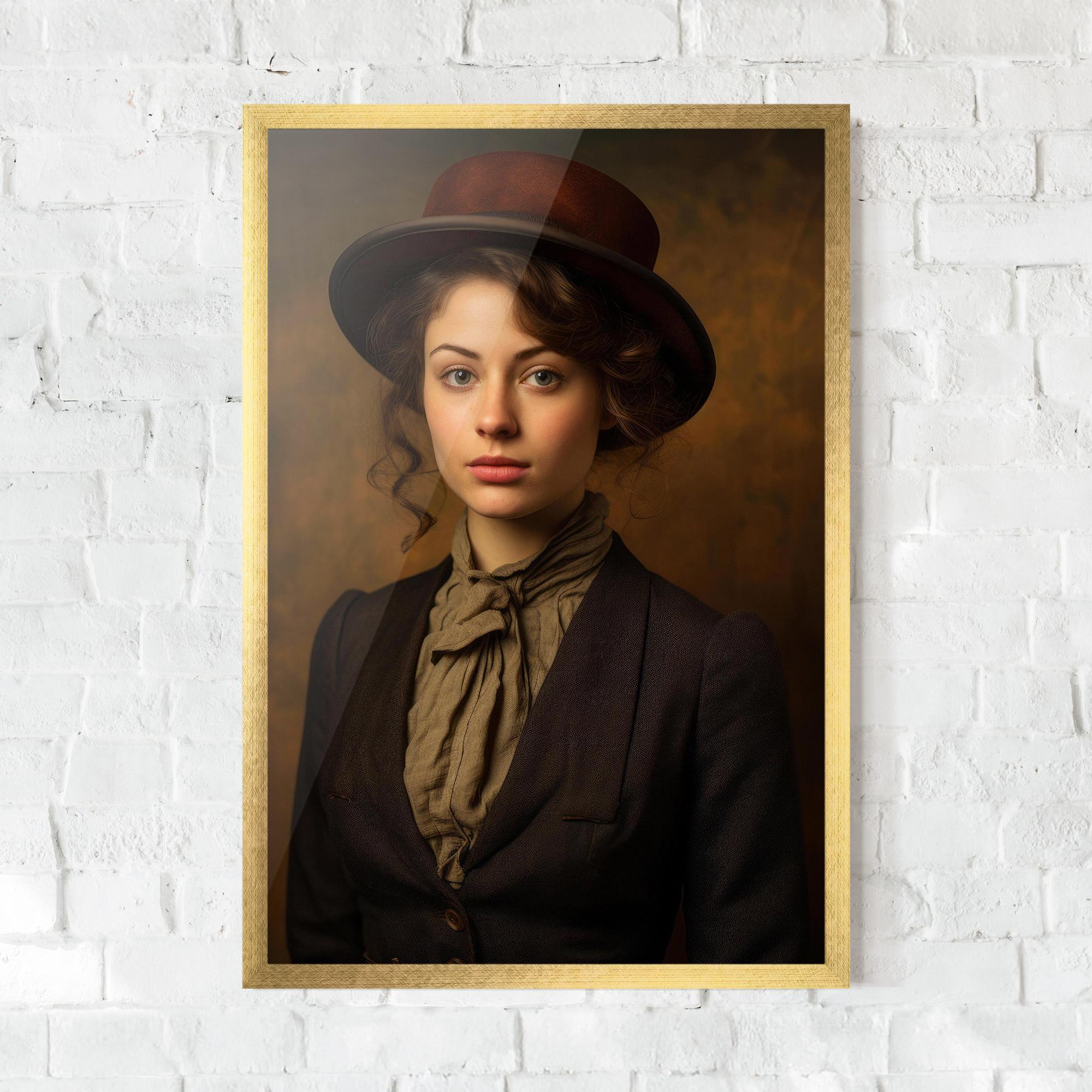 Gerahmte Poster Vintage Brown Hat mockup 0