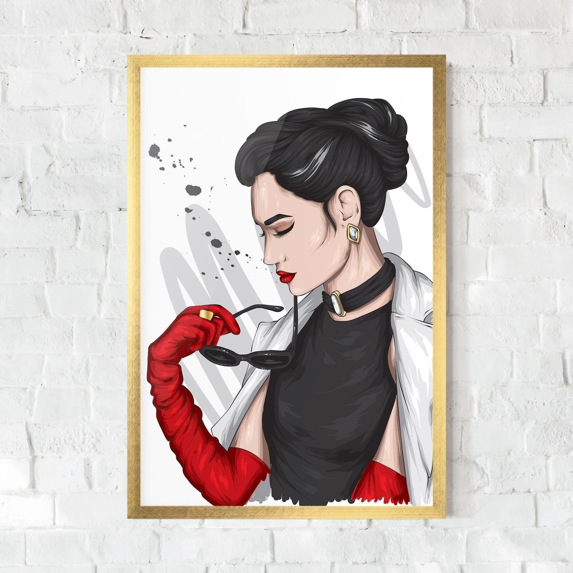 Gerahmte Poster Vintage Red Gloves mockup 0