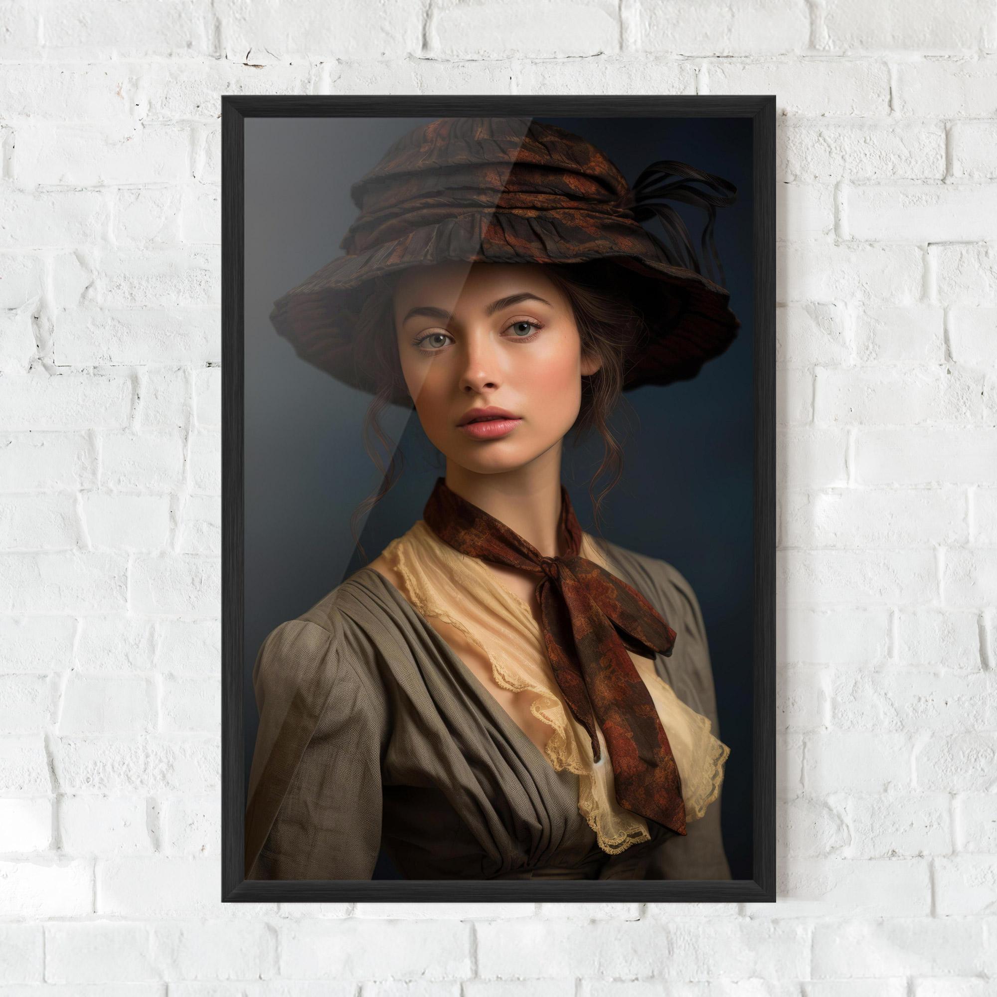 Gerahmte Poster Brown Vintage Hat mockup 0
