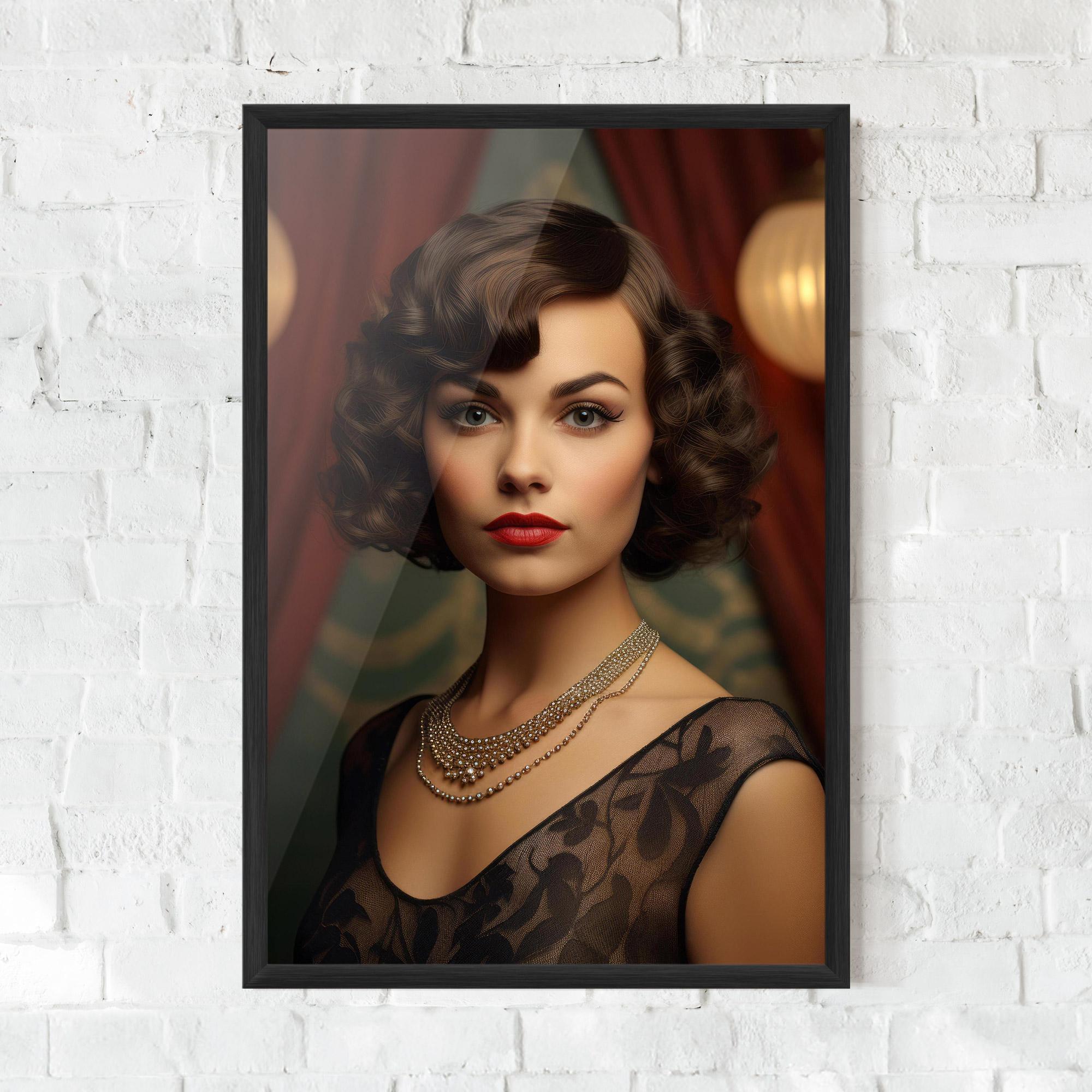 Gerahmte Poster Elegant Vintage Woman mockup 0