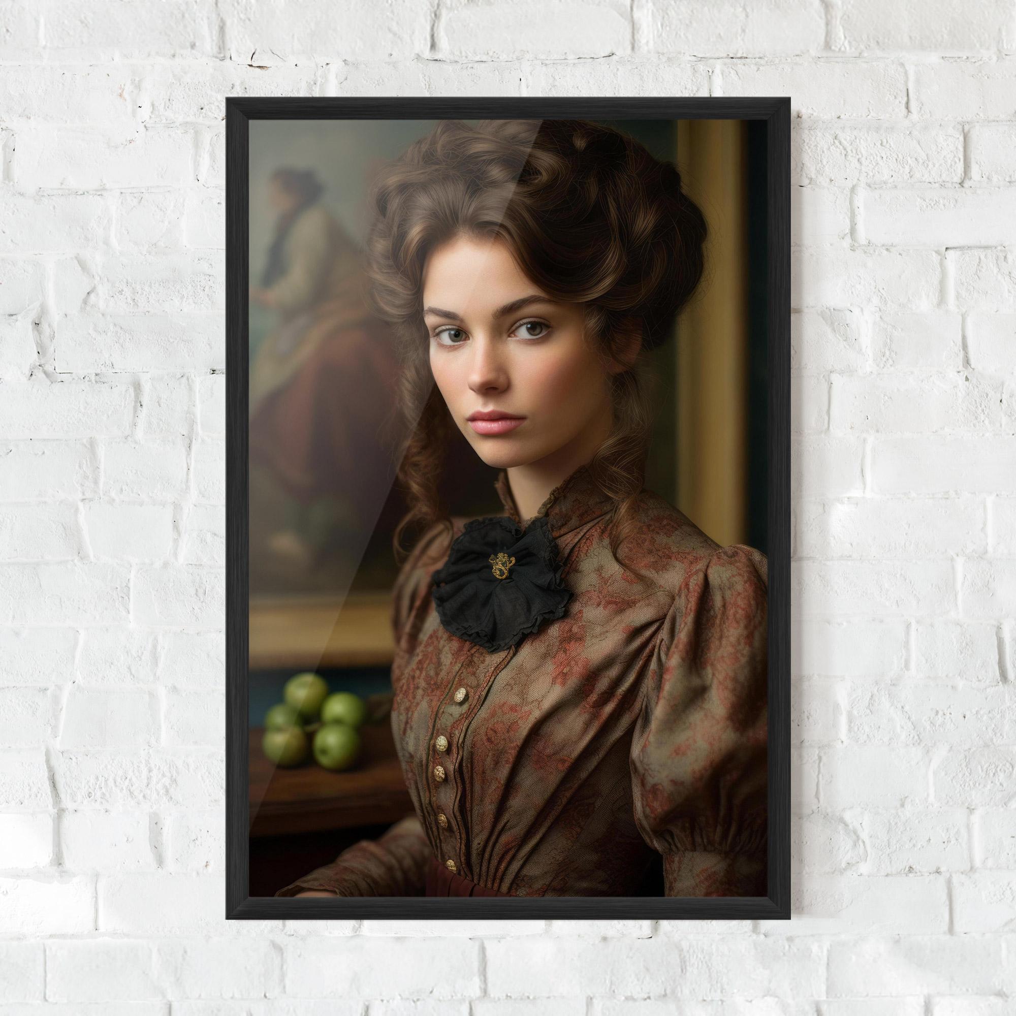 Gerahmte Poster Green Vintage Apple mockup 0