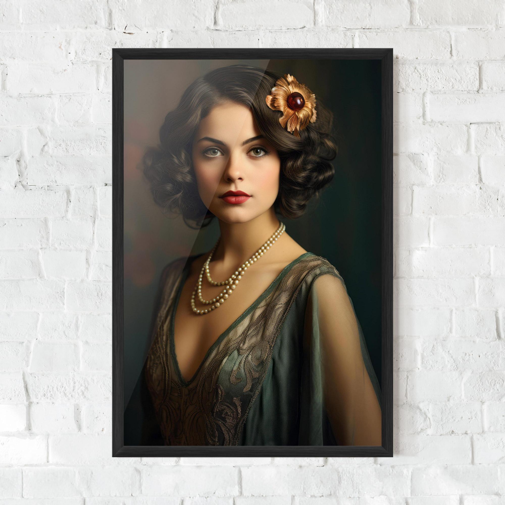 Gerahmte Poster Green Vintage Blouse mockup 0