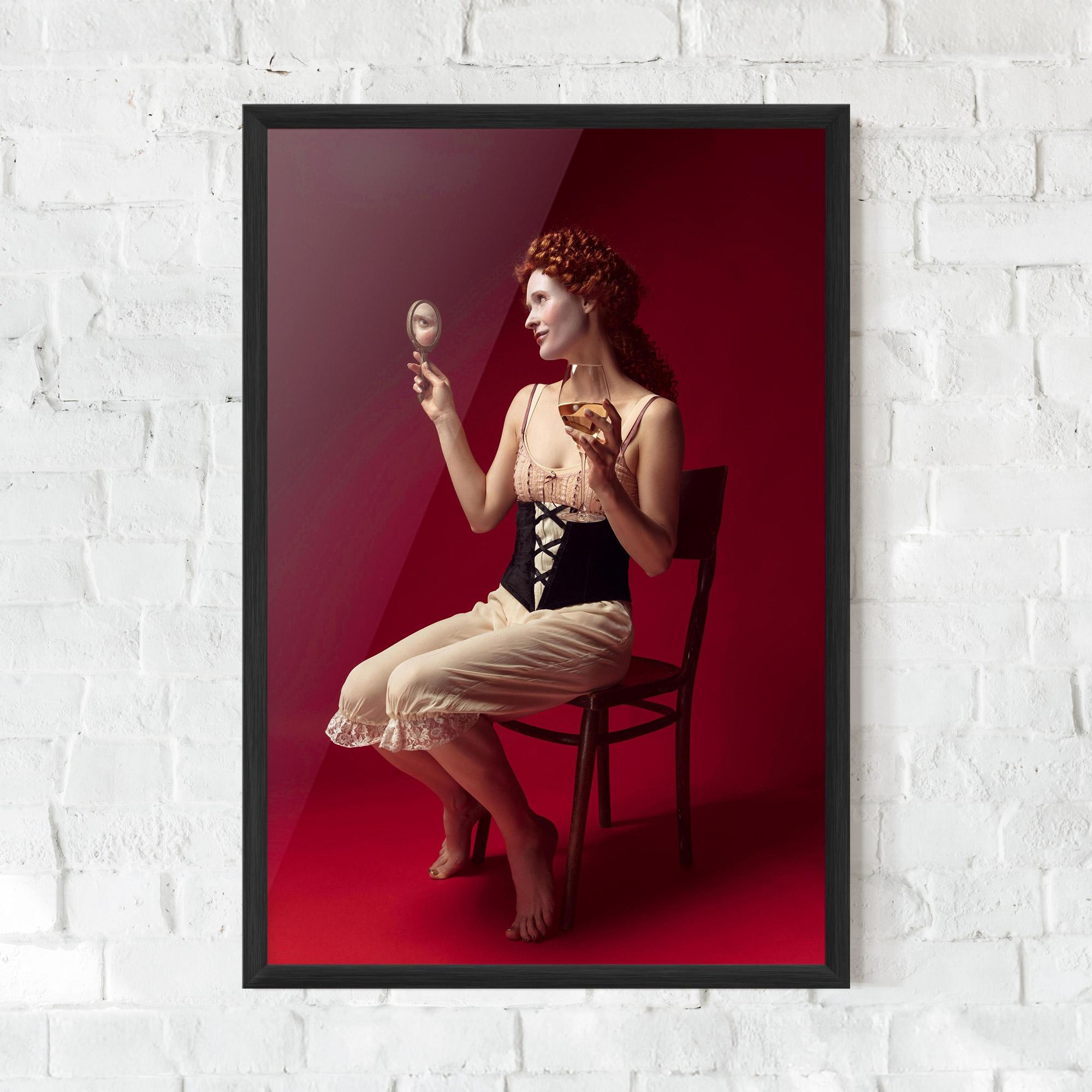 Gerahmte Poster Medieval Redhead Woman mockup 0