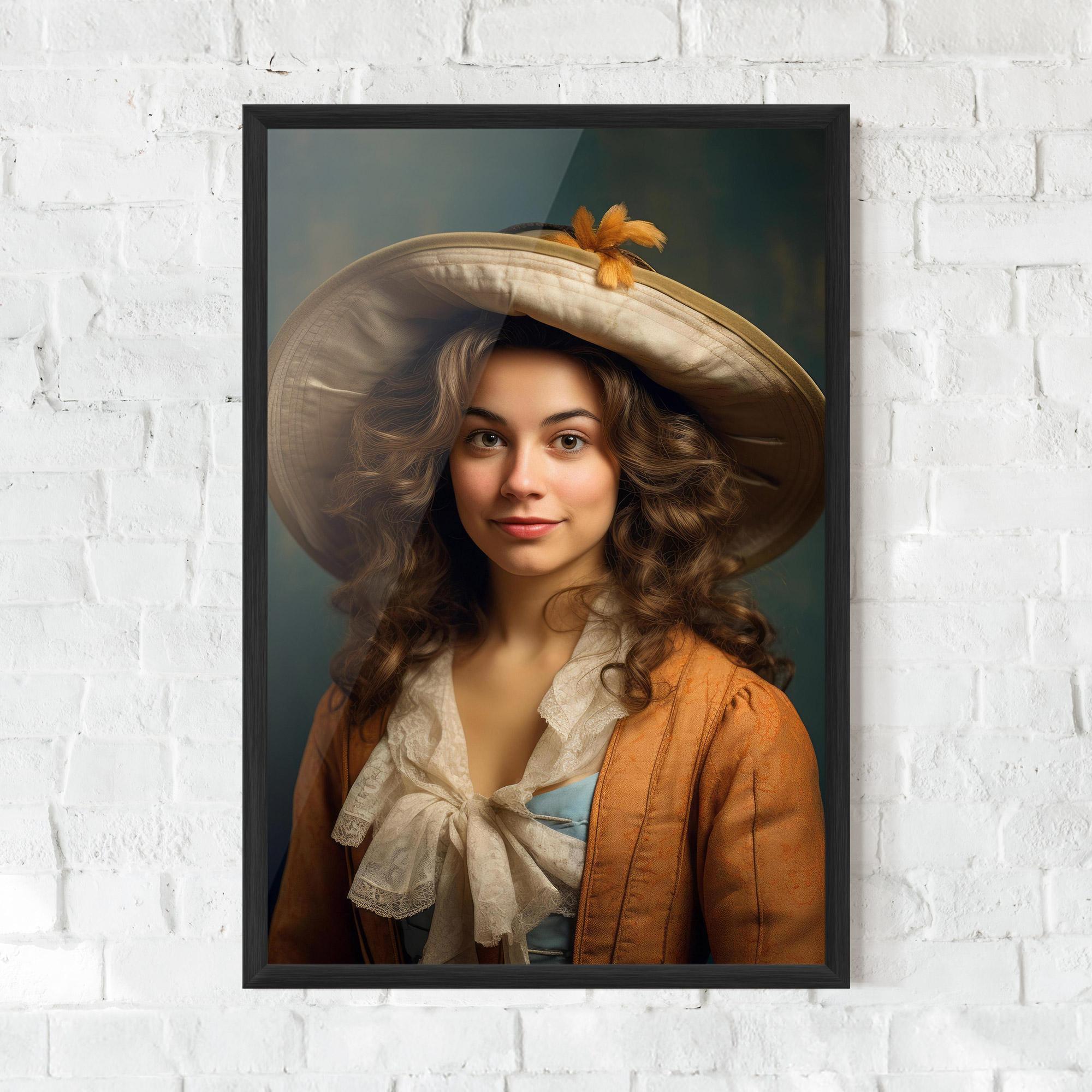 Gerahmte Poster Vintage Orange Outfit mockup 0