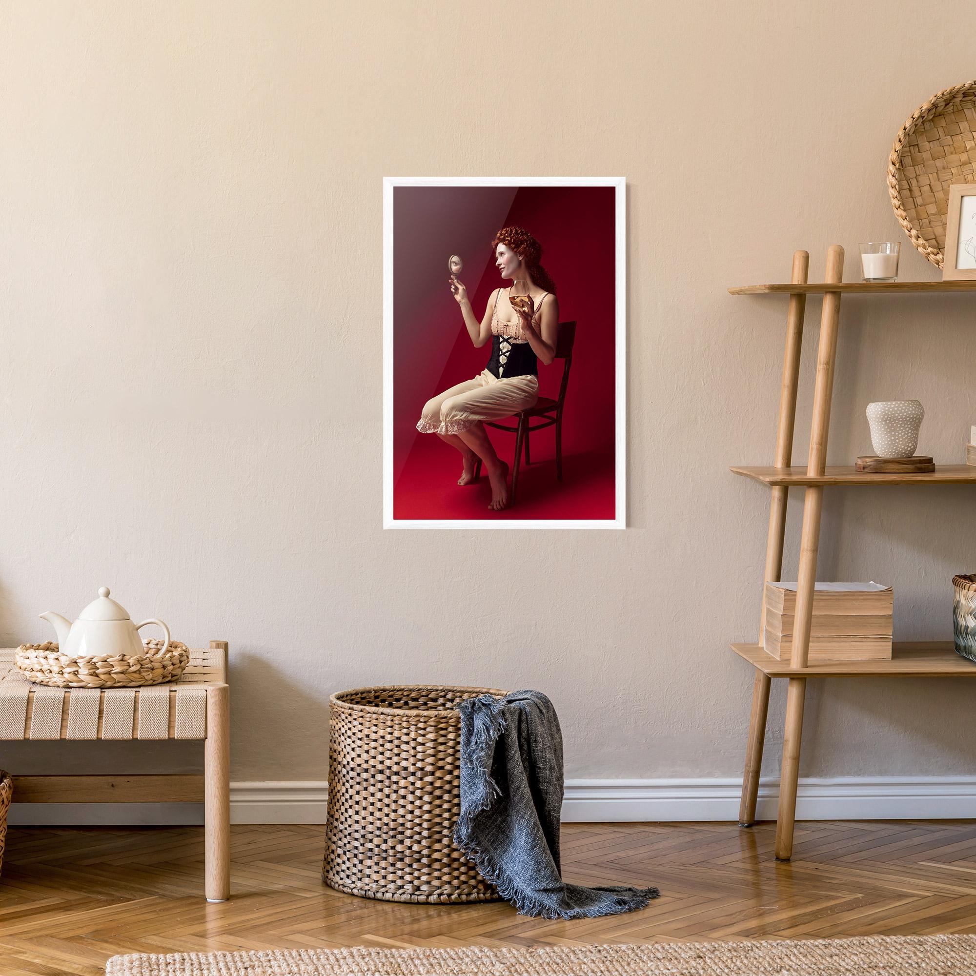 Gerahmte Poster Medieval Redhead Woman mockup 9