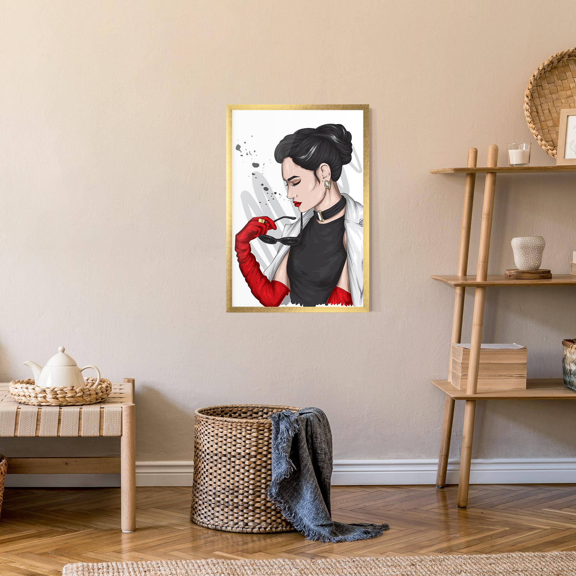 Gerahmte Poster Vintage Red Gloves mockup 9