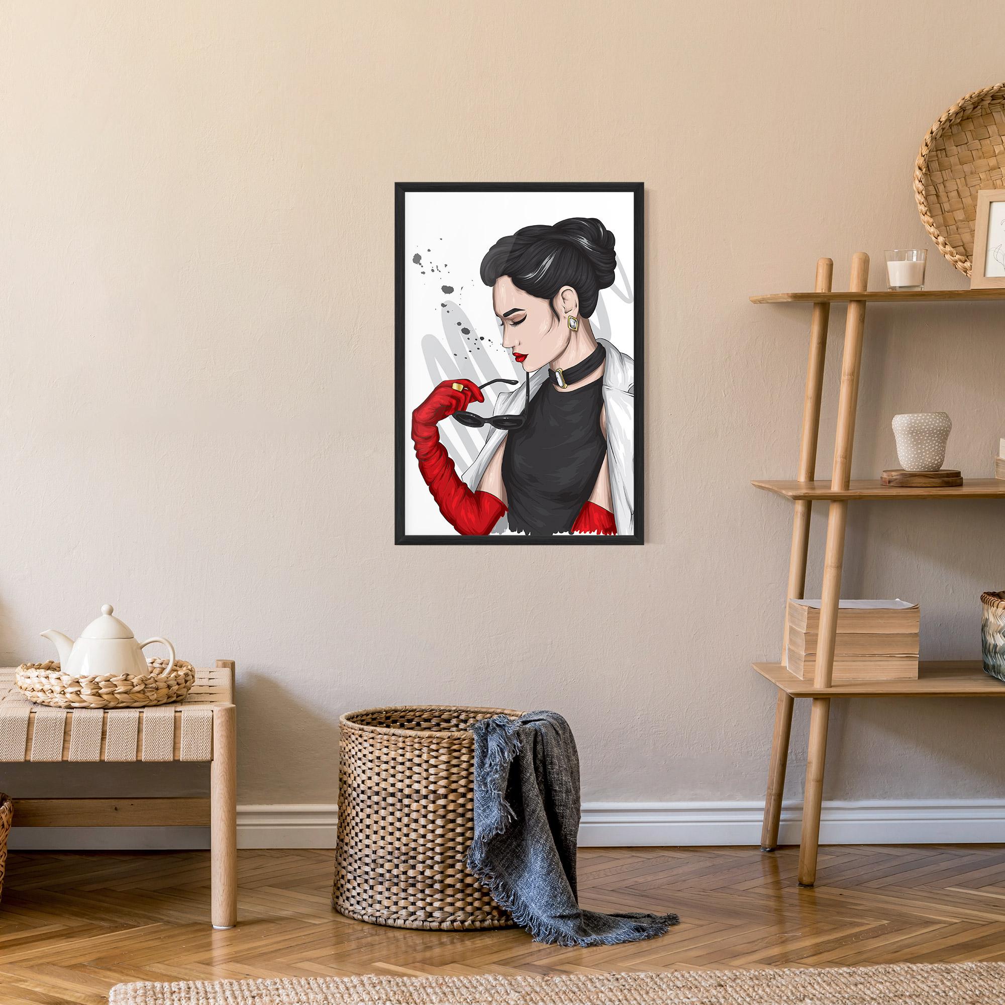 Gerahmte Poster Vintage Red Gloves mockup 9