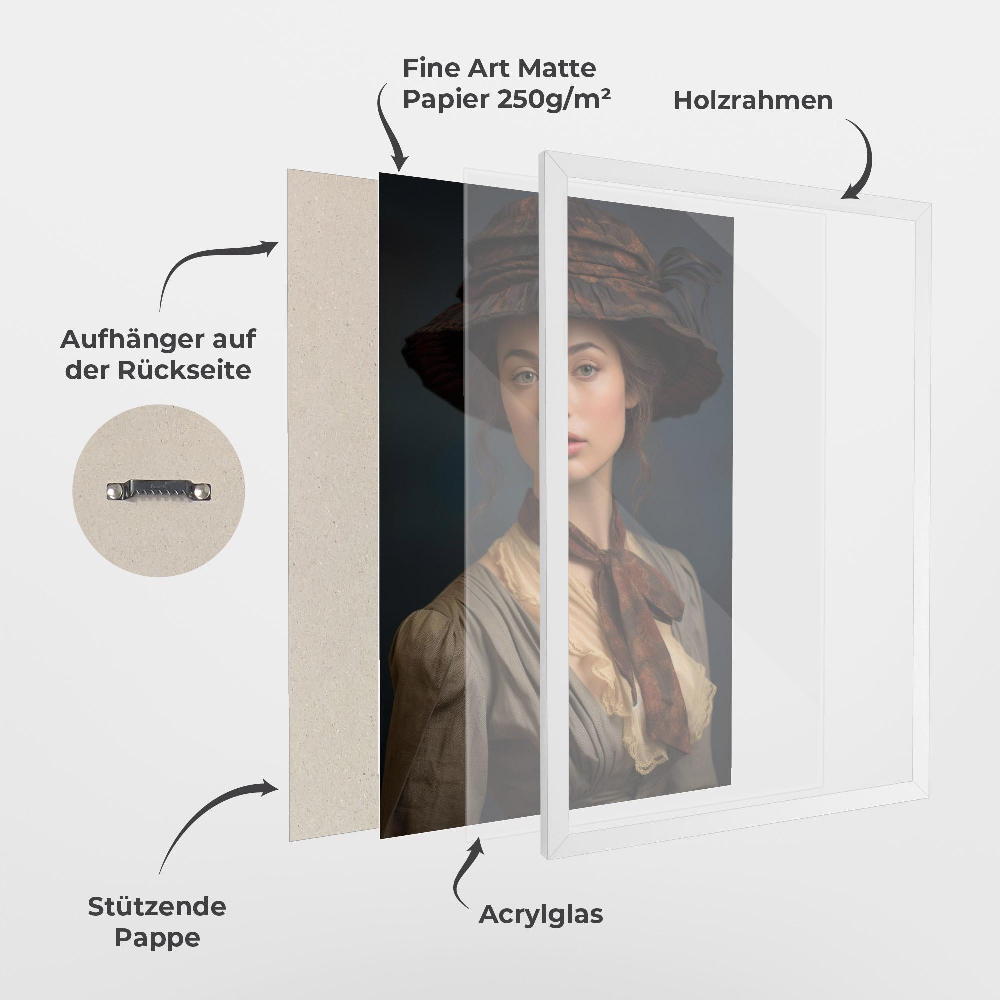 Gerahmte Poster Brown Vintage Hat mockup 1