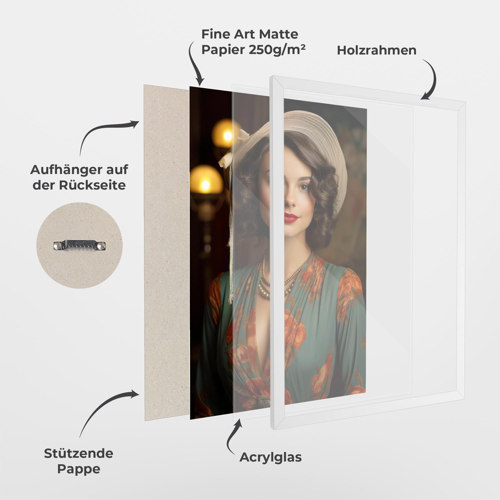 Gerahmte Poster Green Orange Blouse mockup 1