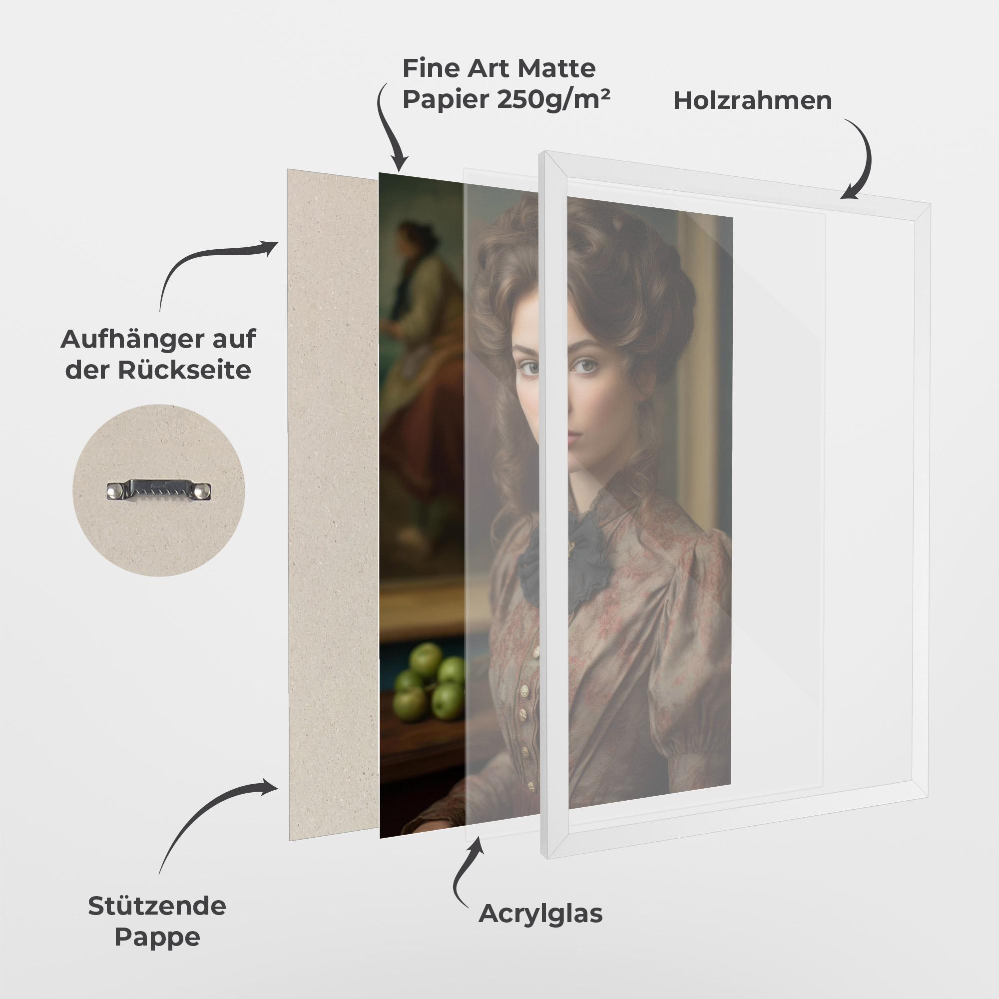 Gerahmte Poster Green Vintage Apple mockup 1