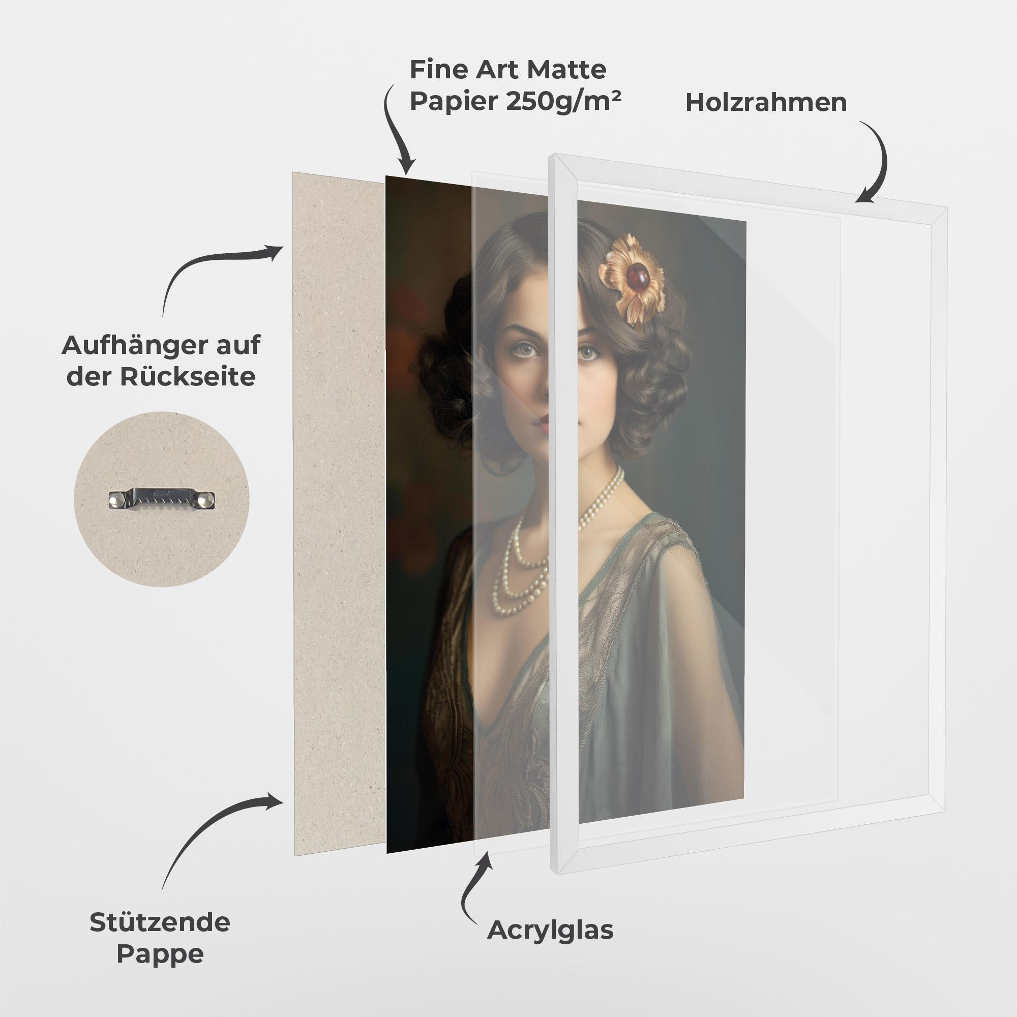 Gerahmte Poster Green Vintage Blouse mockup 1