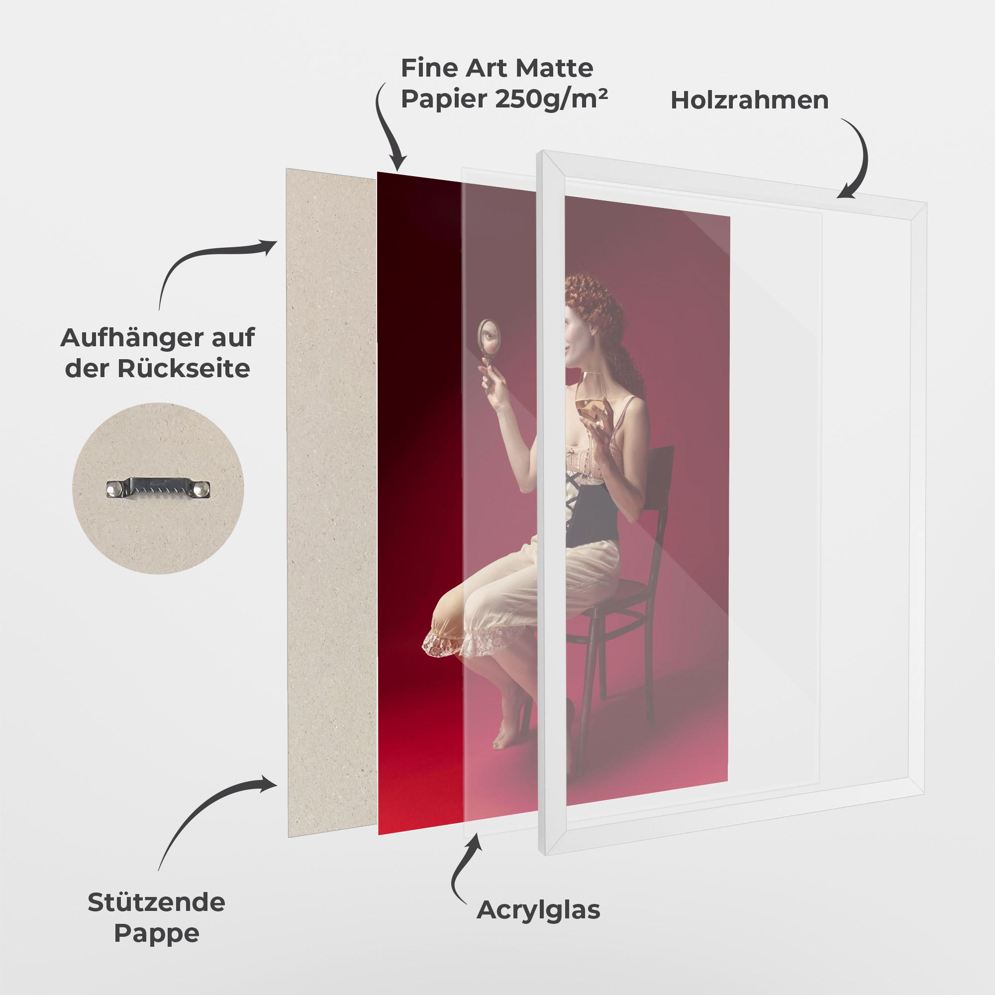 Gerahmte Poster Medieval Redhead Woman mockup 1