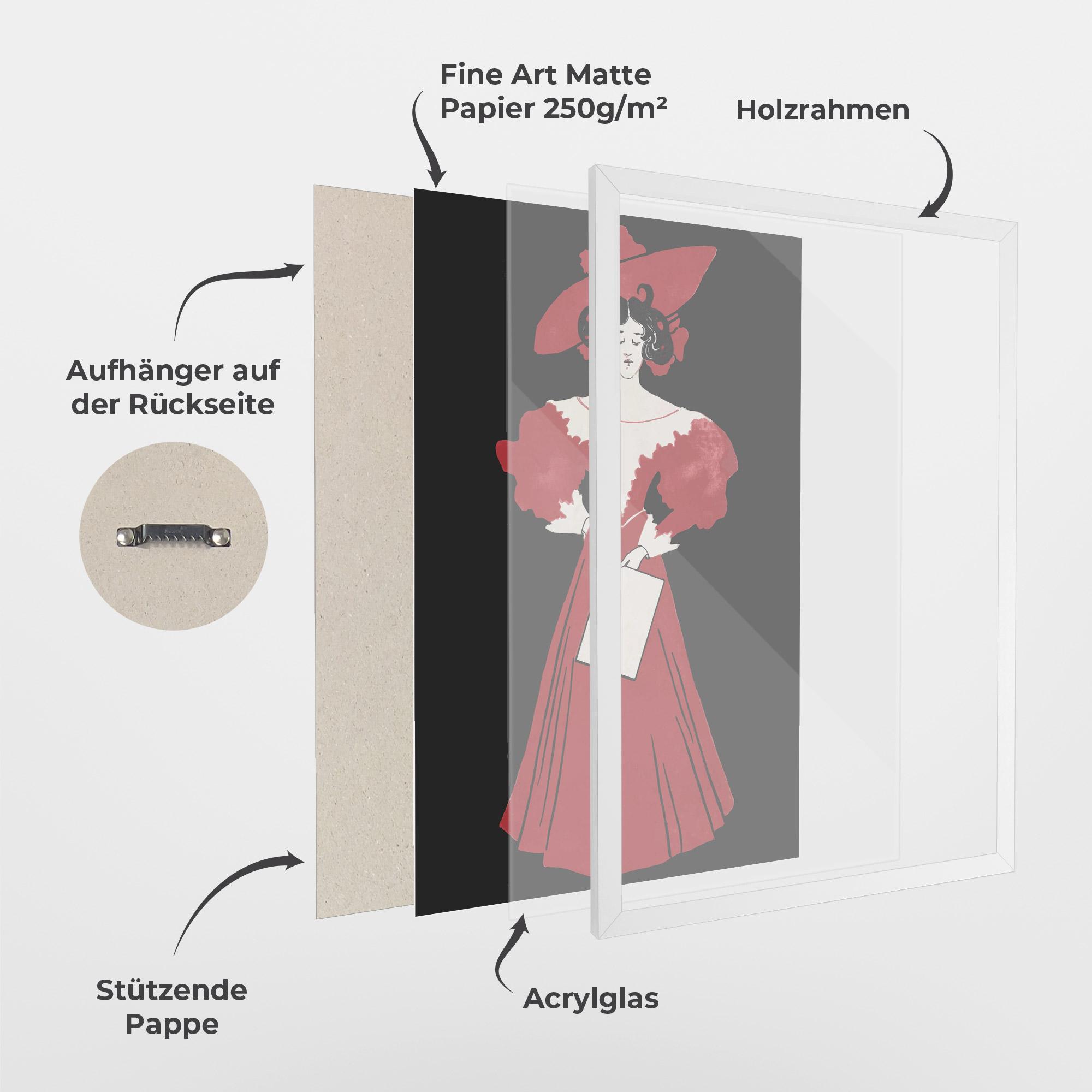 Gerahmte Poster Old Red Dress mockup 1