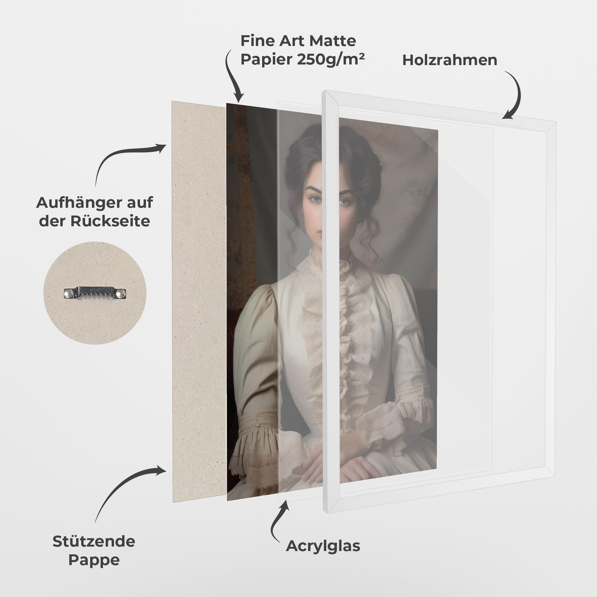 Gerahmte Poster Pretty Vintage Dress mockup 1