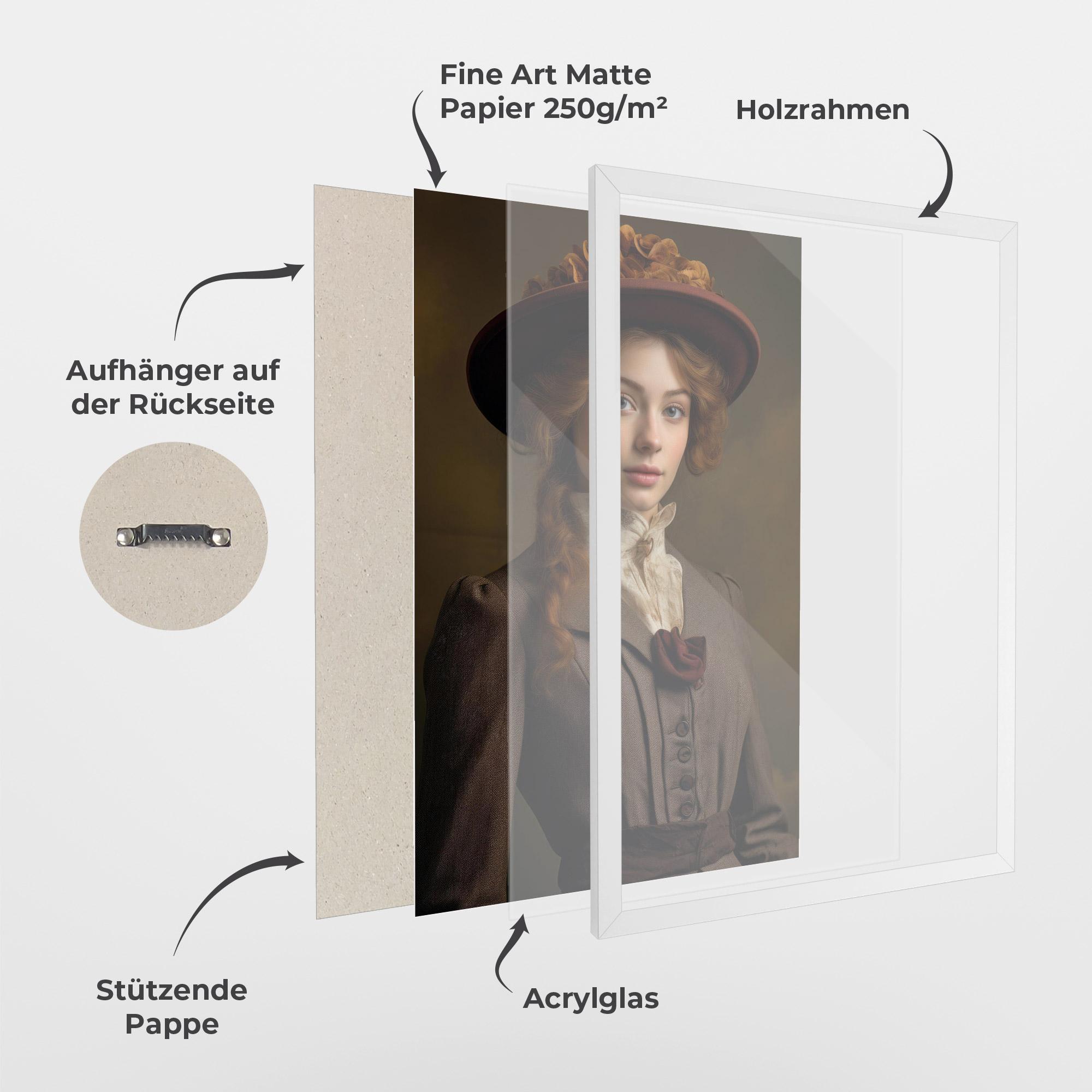 Gerahmte Poster Red Orange Hat mockup 1