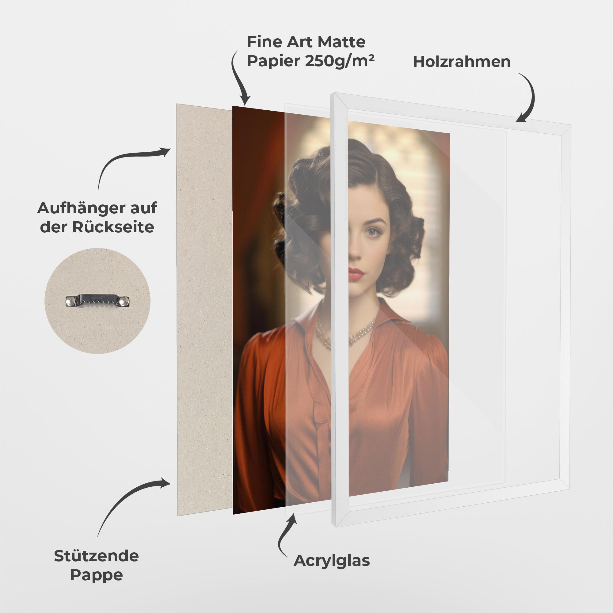 Gerahmte Poster Strong Orange Blouse mockup 1