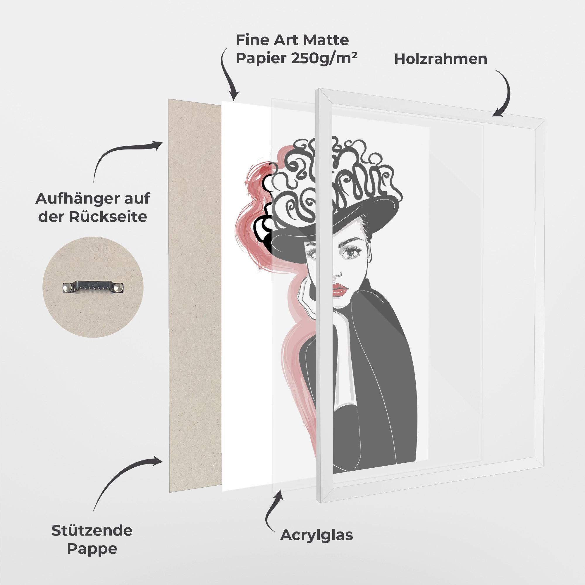 Gerahmte Poster Vintage Drawing mockup 1