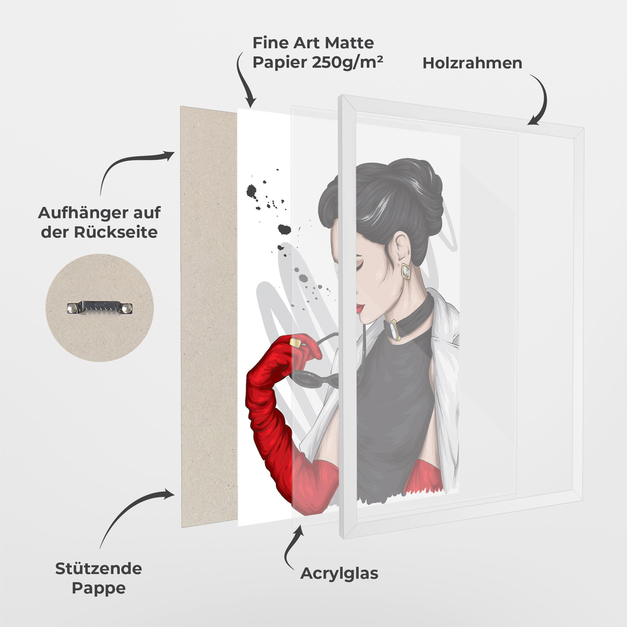 Gerahmte Poster Vintage Red Gloves mockup 1