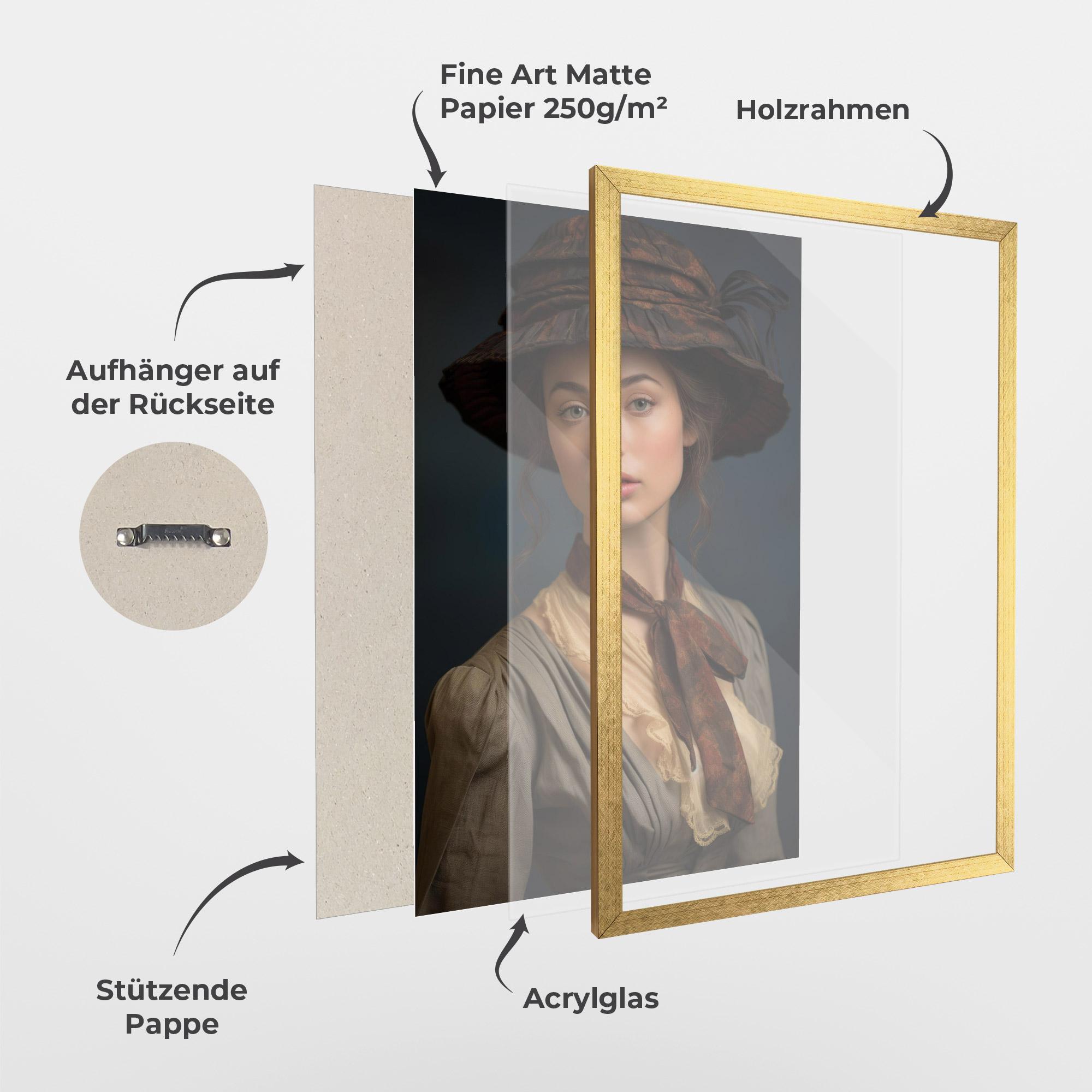 Gerahmte Poster Brown Vintage Hat mockup 1