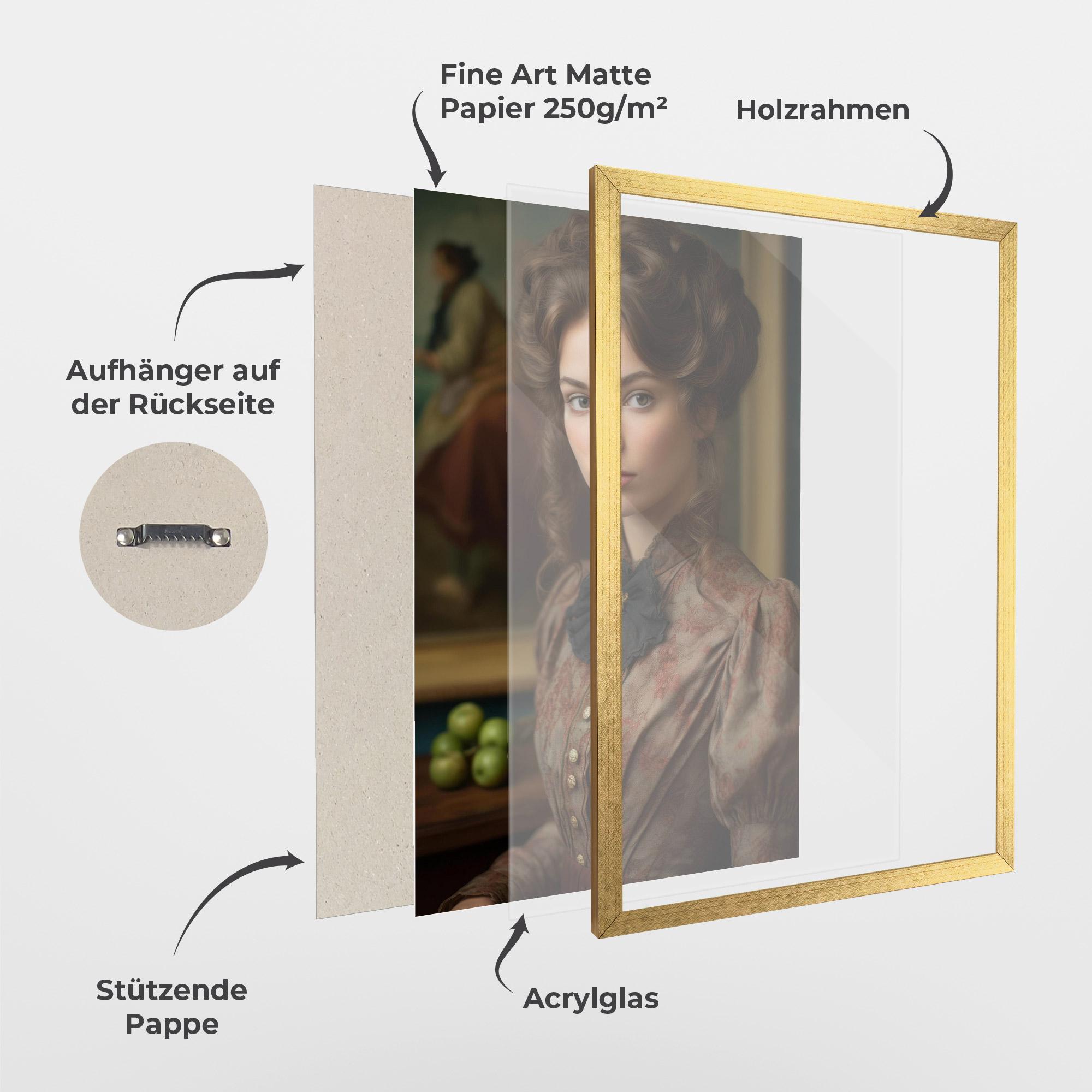 Gerahmte Poster Green Vintage Apple mockup 1