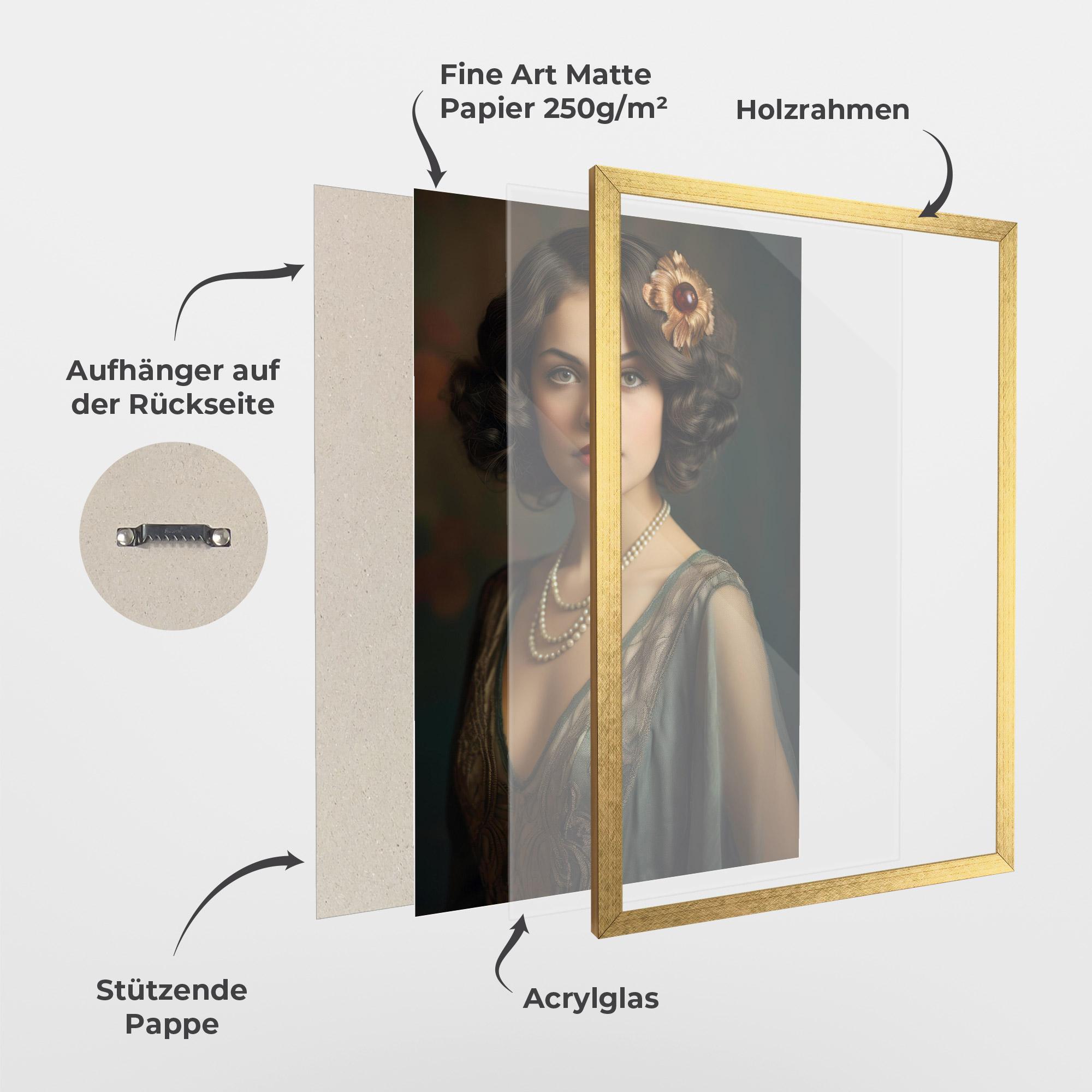 Gerahmte Poster Green Vintage Blouse mockup 1