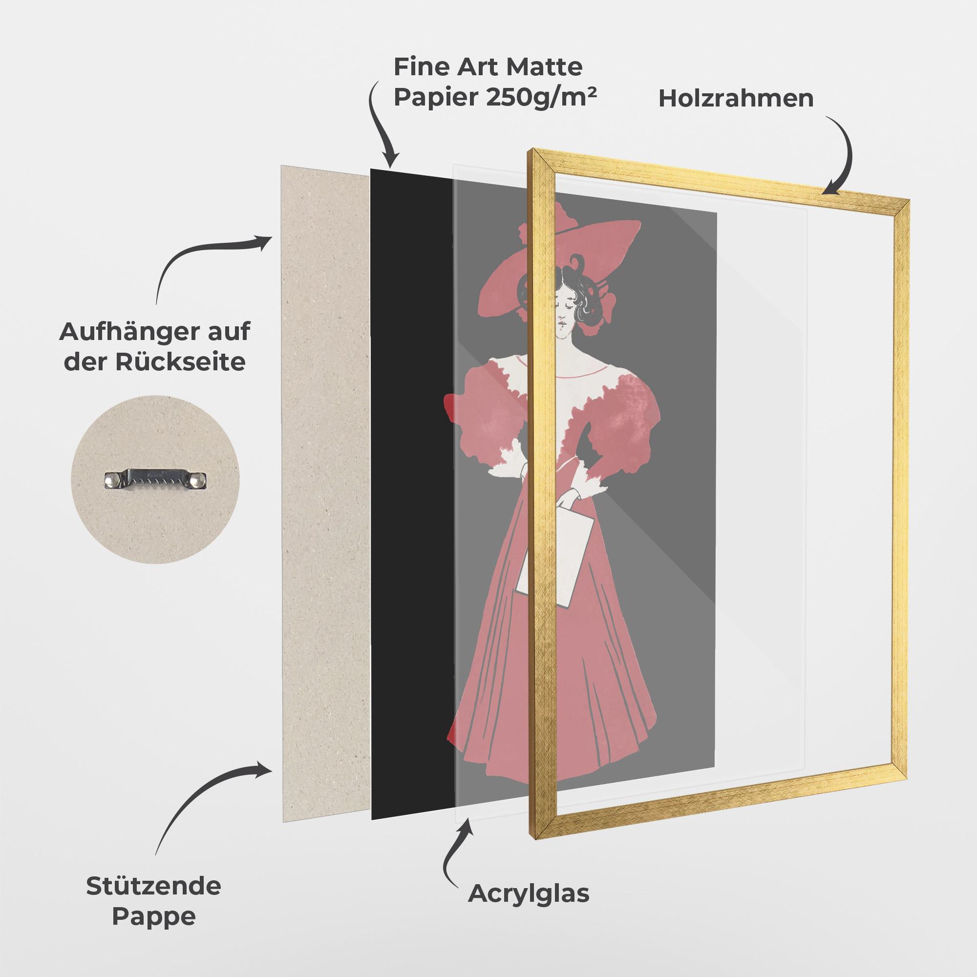 Gerahmte Poster Old Red Dress mockup 1