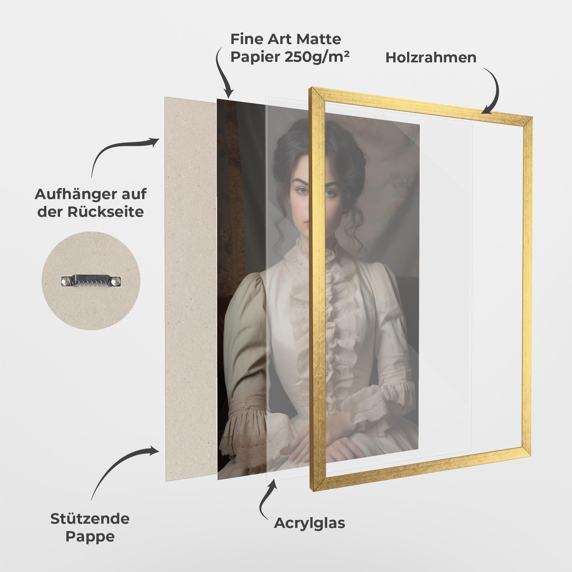 Gerahmte Poster Pretty Vintage Dress mockup 1