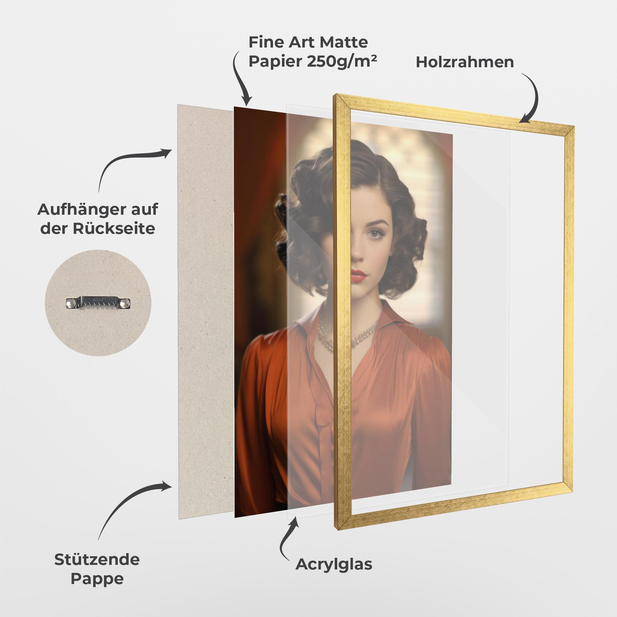 Gerahmte Poster Strong Orange Blouse mockup 1