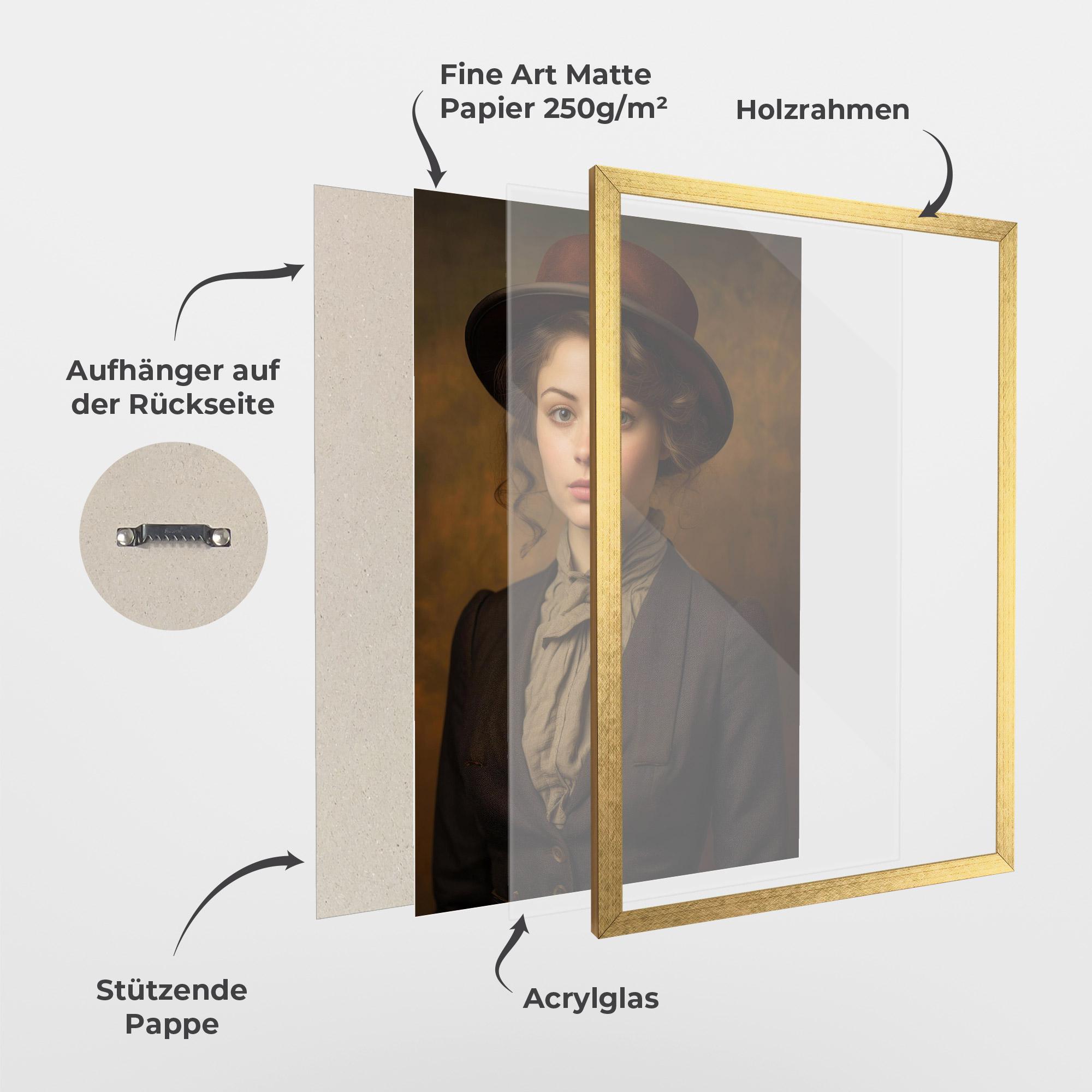 Gerahmte Poster Vintage Brown Hat mockup 1