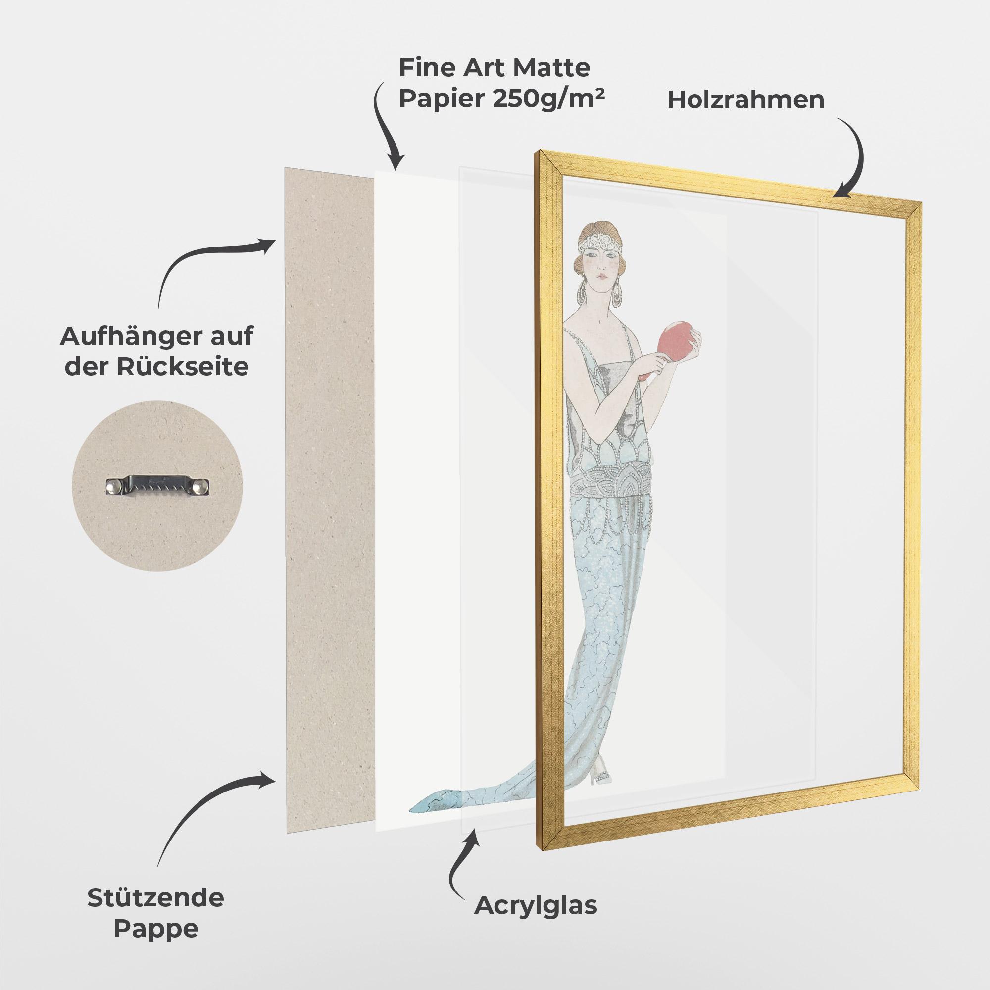 Gerahmte Poster Vintage Old Drawing mockup 1