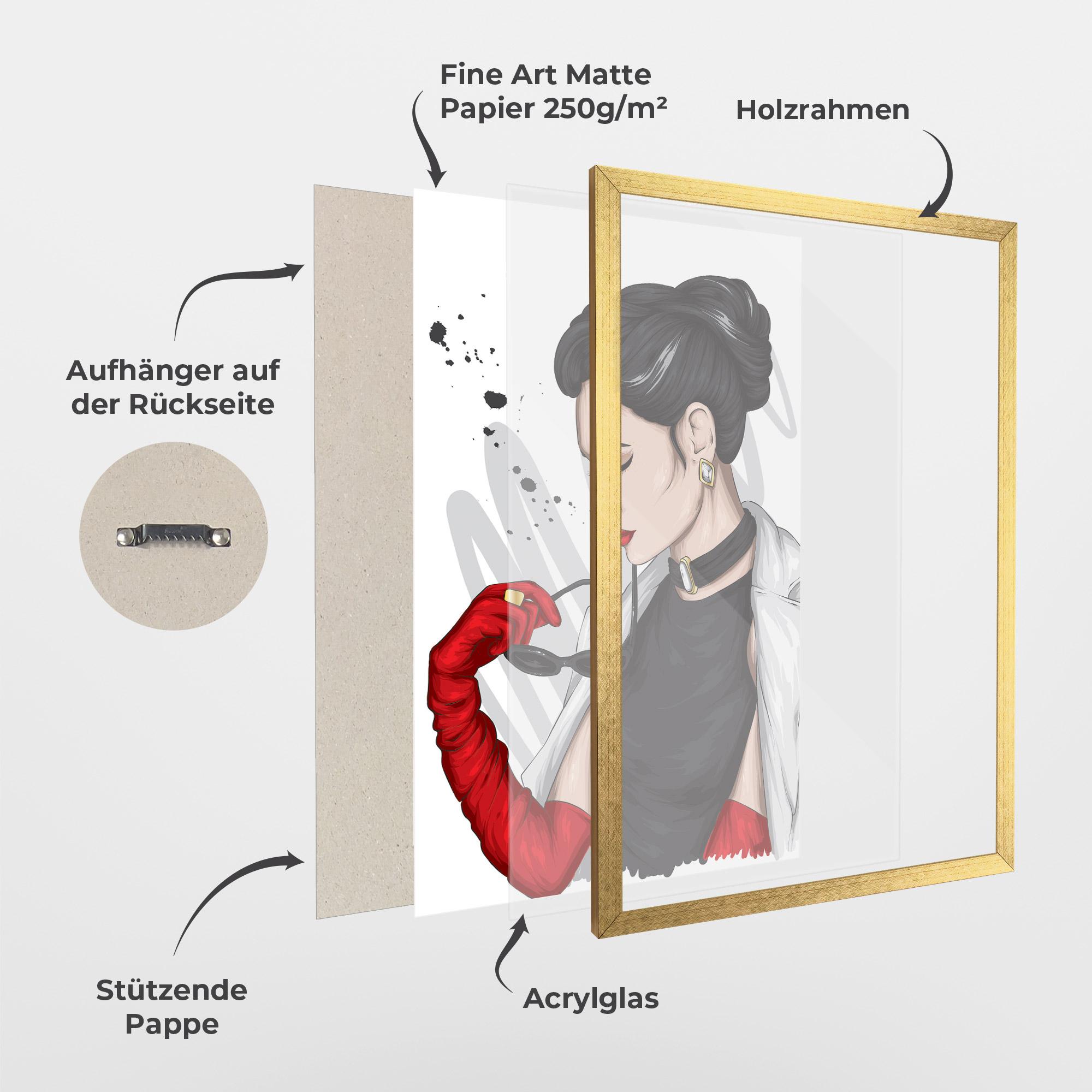 Gerahmte Poster Vintage Red Gloves mockup 1