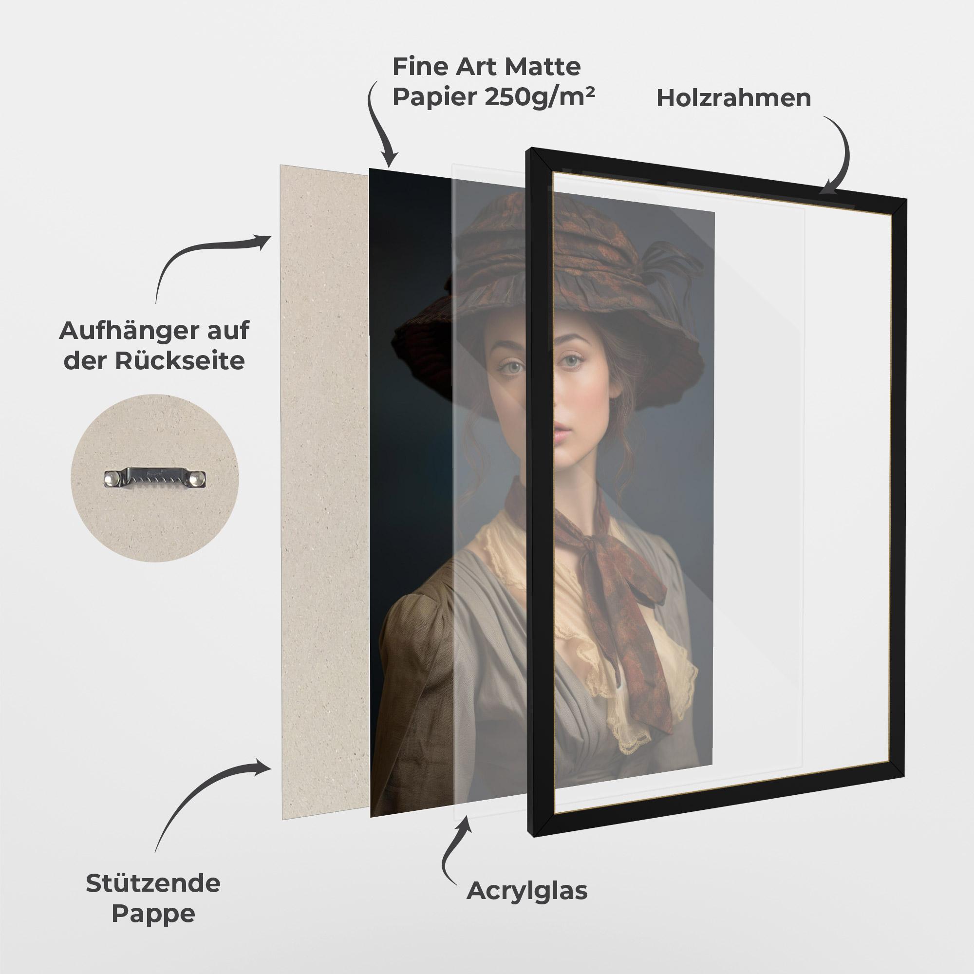 Gerahmte Poster Brown Vintage Hat mockup 1